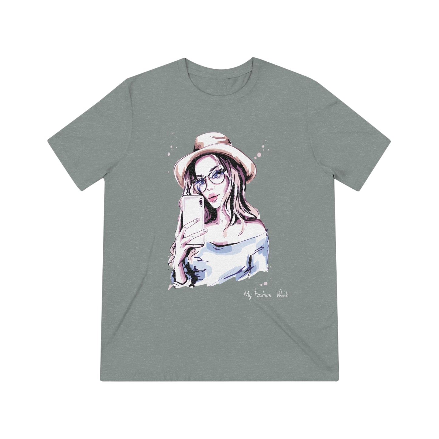 T-shirt tri-mélange avec motif artistique