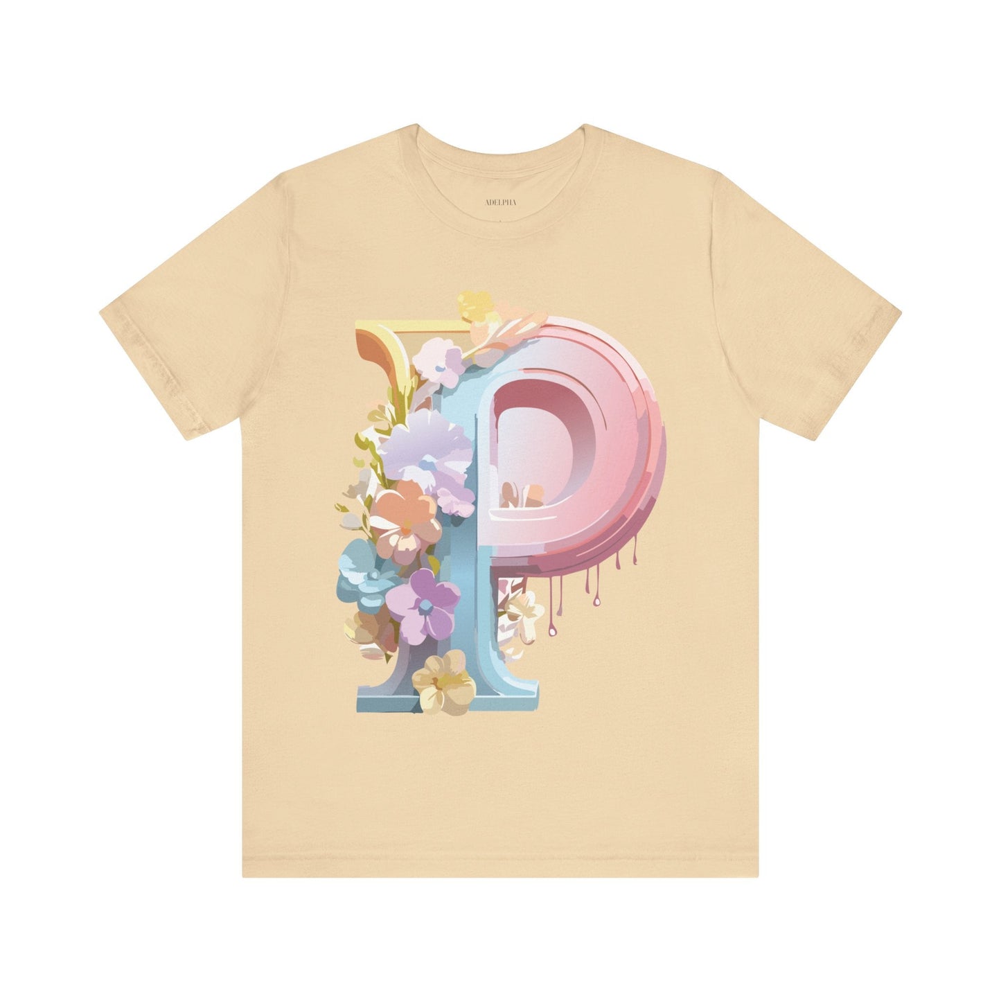 Adelpha Letter P Graphic Tee Unisex Vintage Inspired Art Design Jersey Short Sleeve Shirt