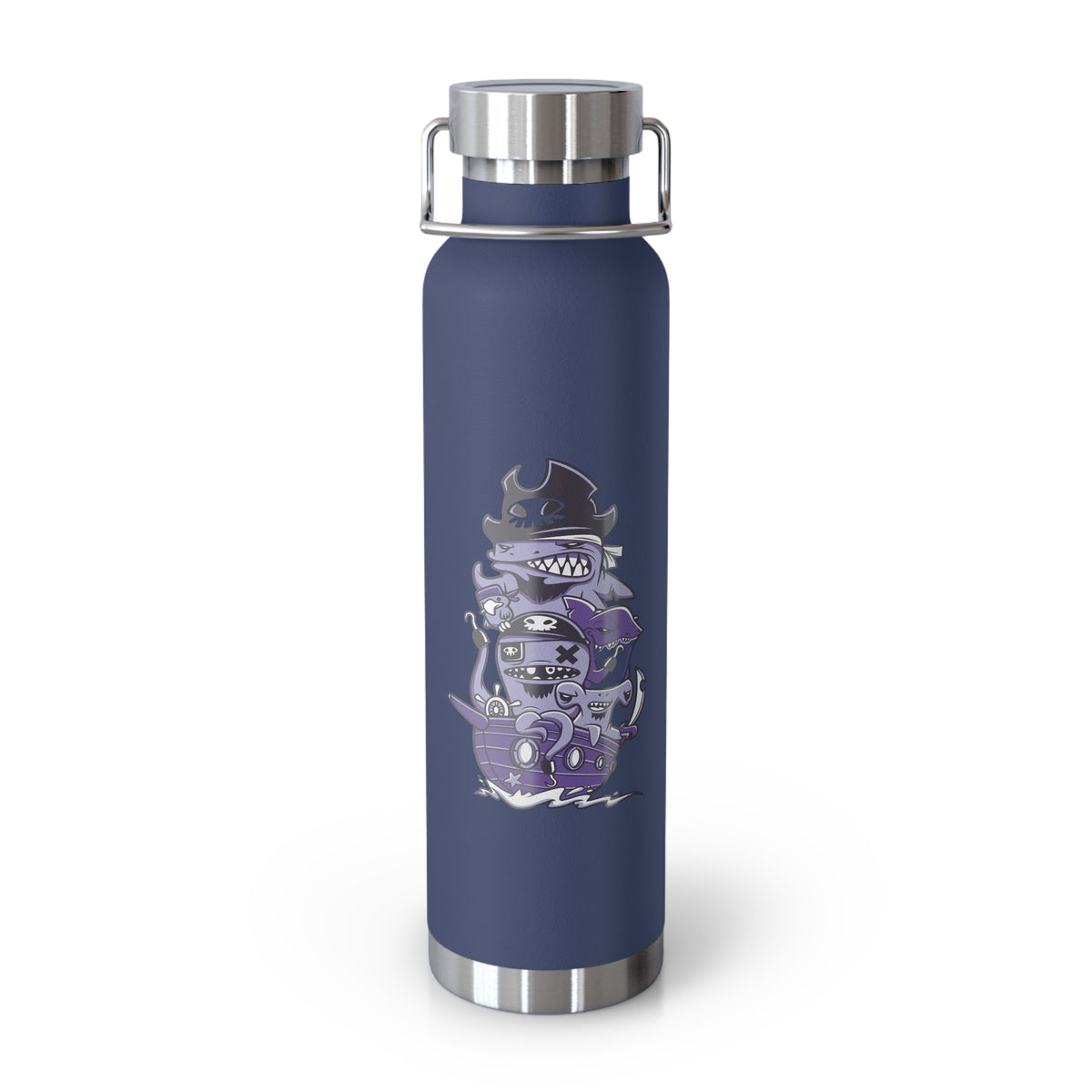 22oz Copper Insulated Water Bottle with Cartoon Design - CV79