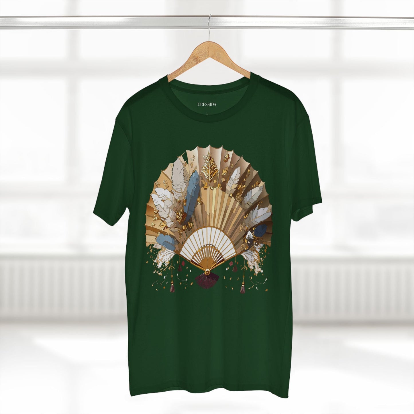 Antique Fan Graphic Design T-Shirt Unisex 100 Cotton Floral Carnival Artwork Tee 8