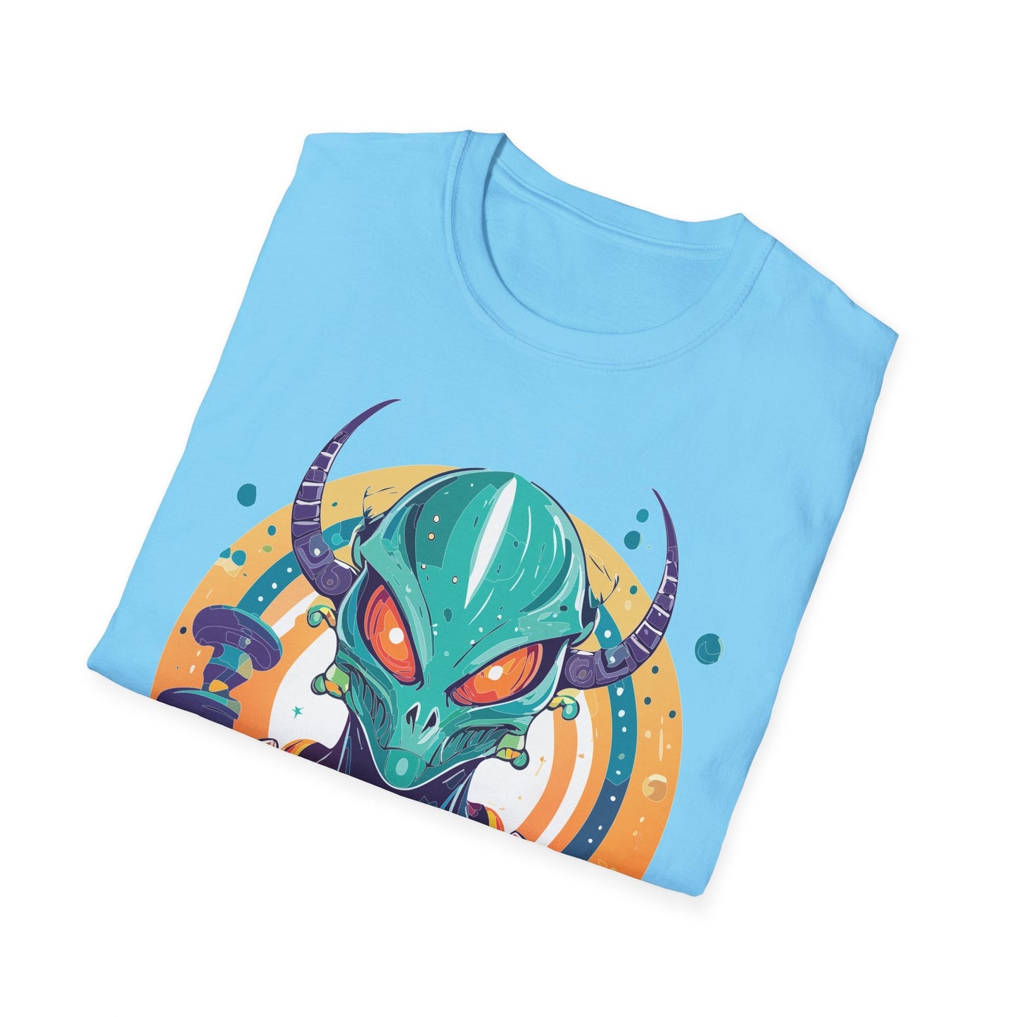 Alien Graphic Unisex Cotton Softstyle UFO Artwork Tee 14