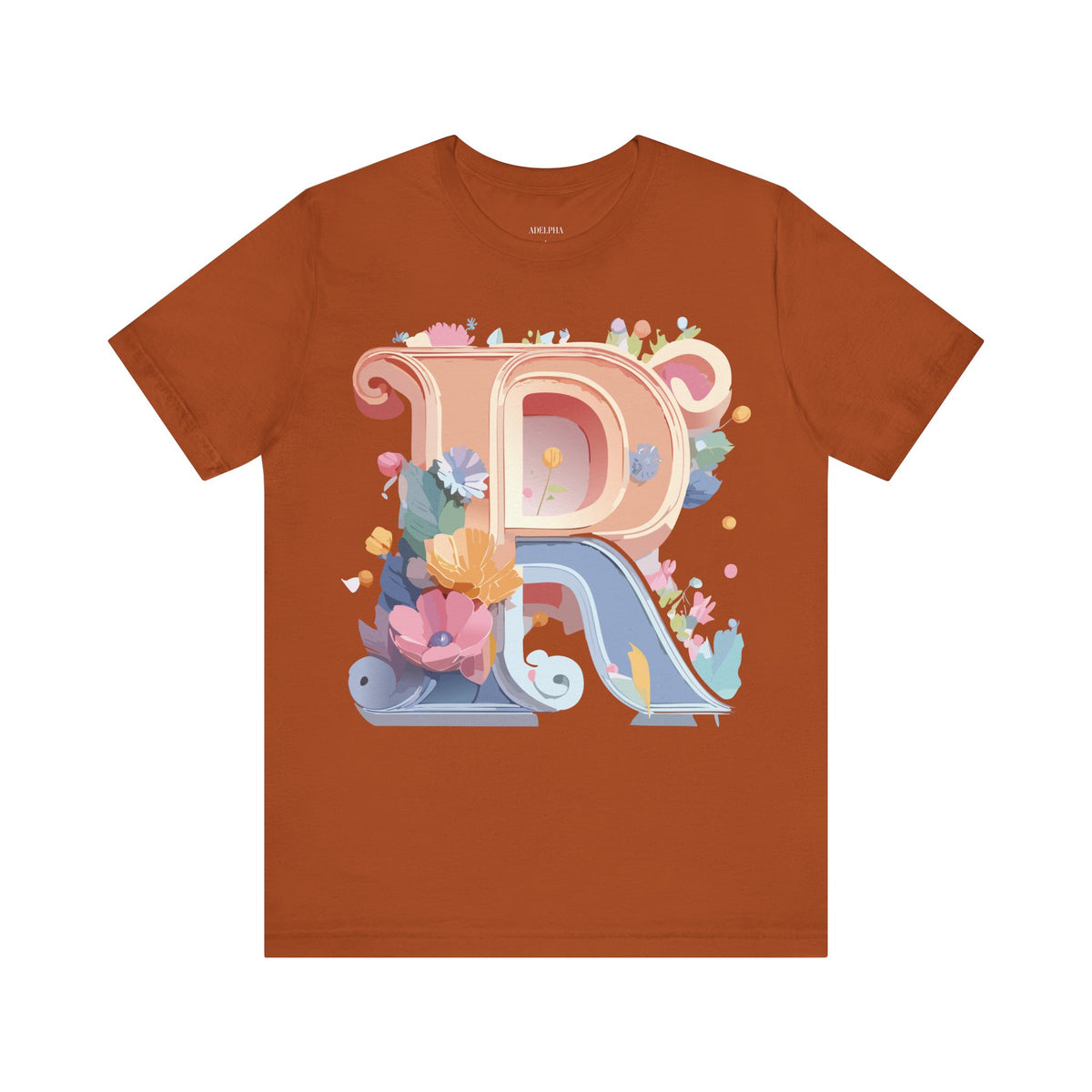 Letter R Graphic Unisex Cotton Bella+Canvas Tee with Art Letter Design
