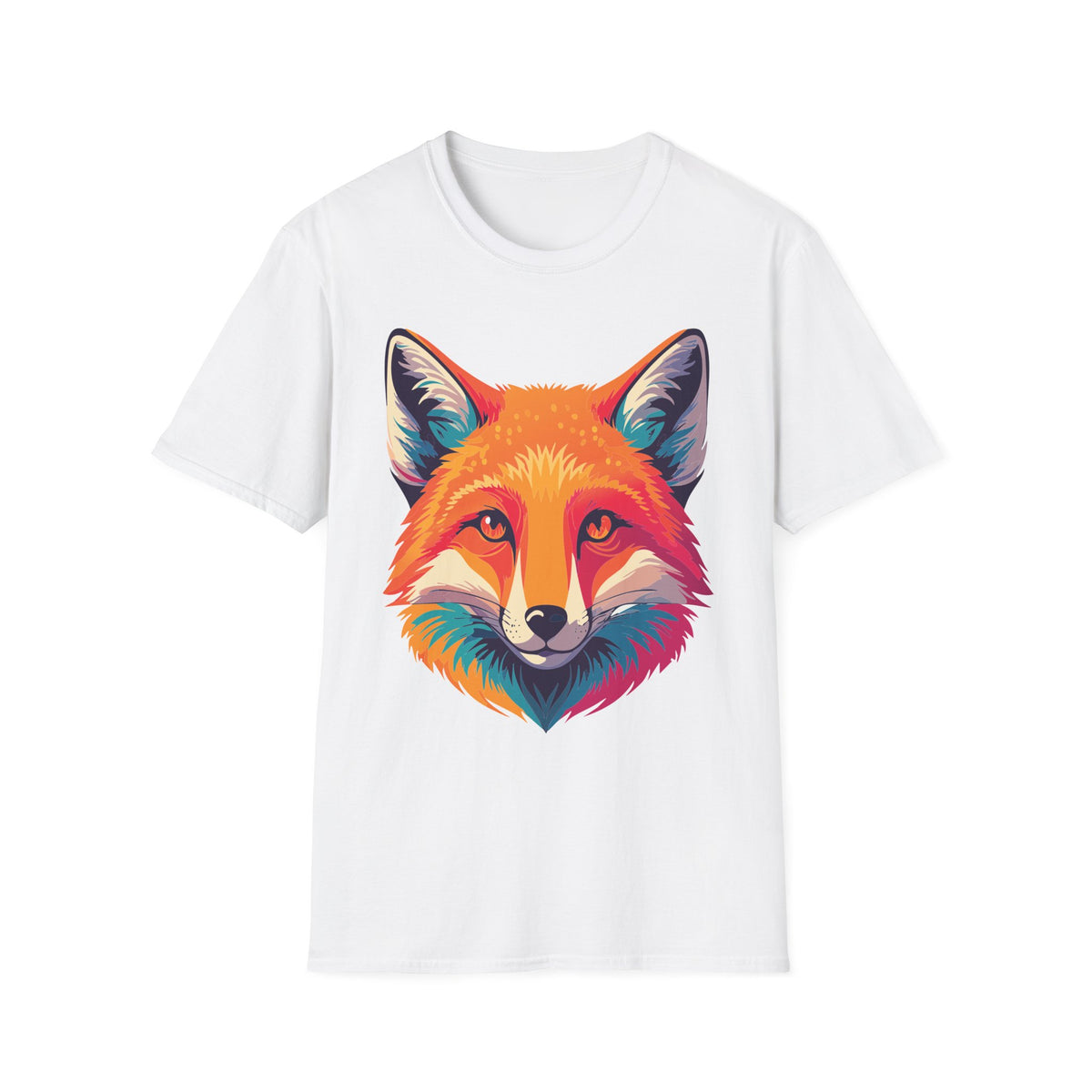 Colorful Fox Illustration T-Shirt | Vibrant Pop Art Fox Tee