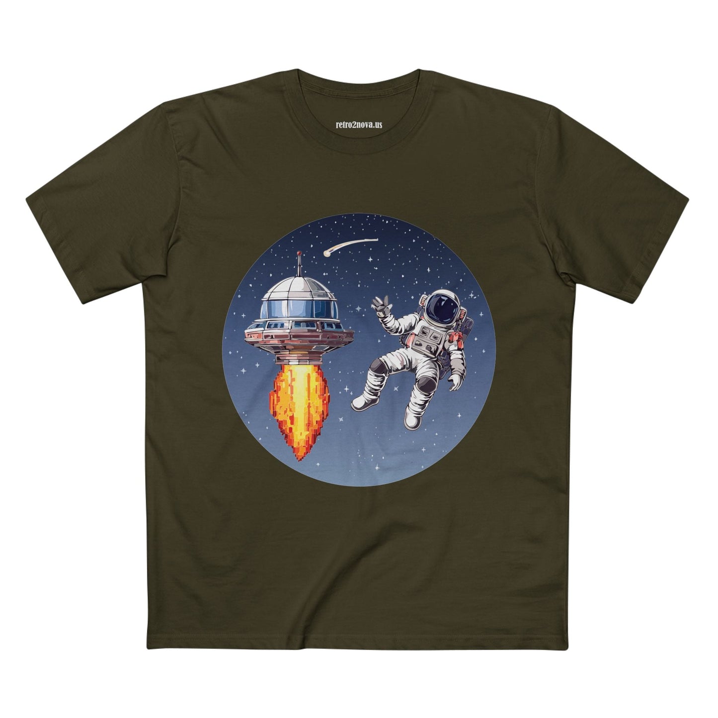 Cosmos Astronaut Shirt Unisex Premium Cotton Tee With Original Art Design Retro2Nova