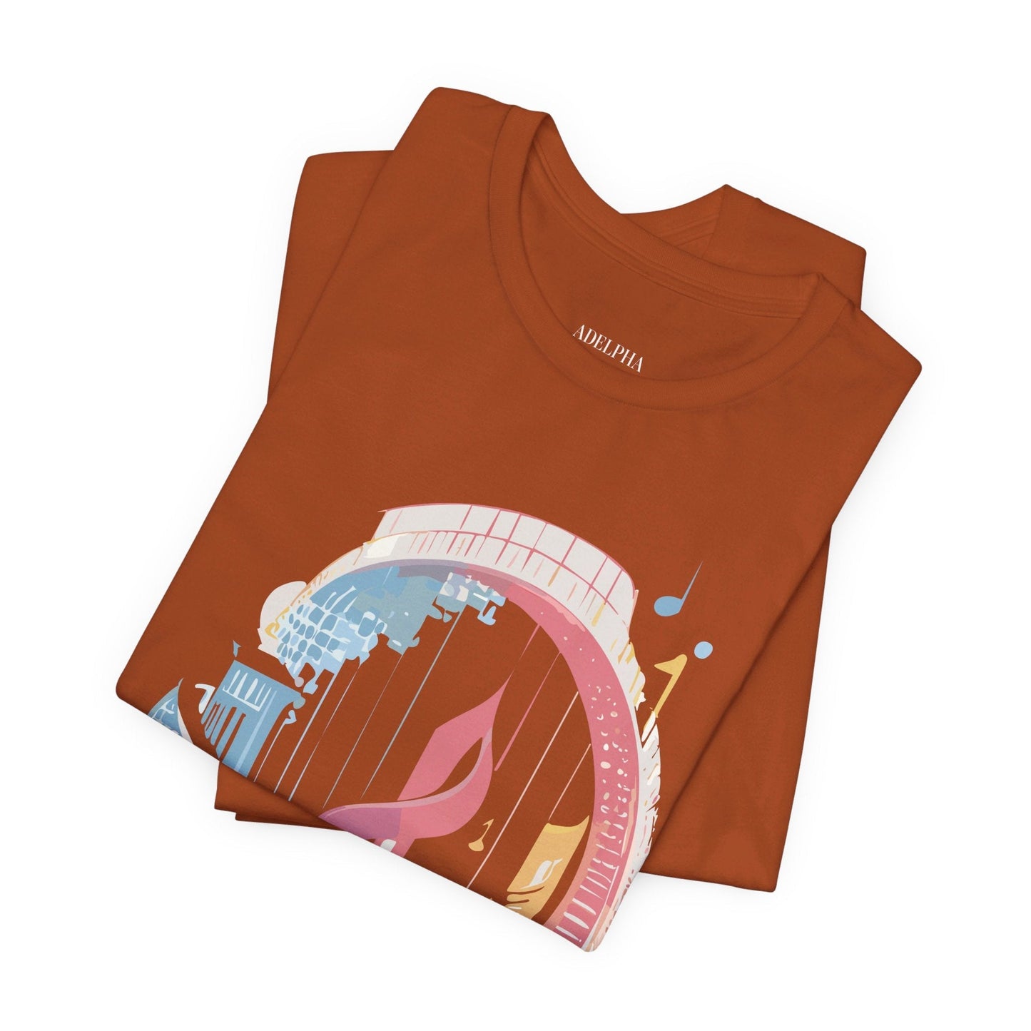 Music Graphic Unisex 100 Cotton Vintage Art with Musical Elements Tee 33