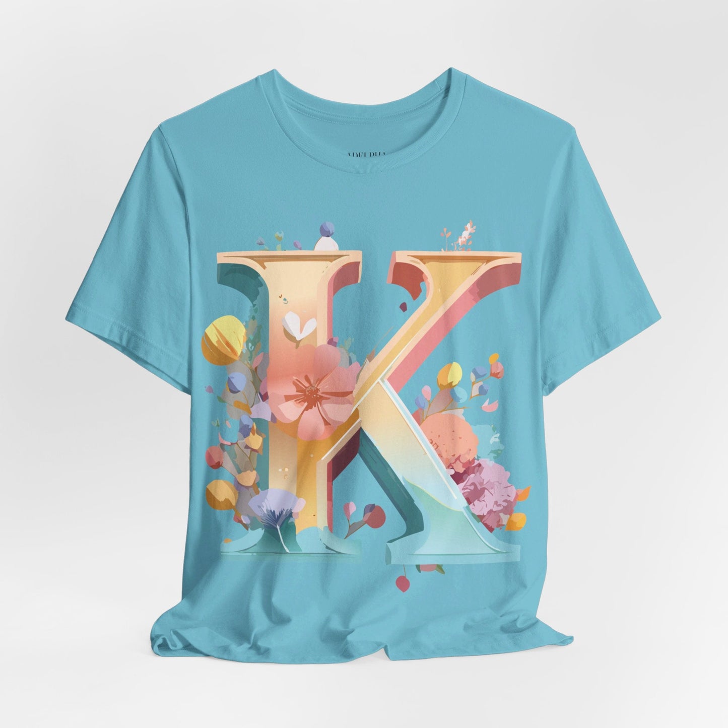 Letter K Shirt Unisex Graphic Tee With Vintage Inspired Artwork By Adelpha Short Sleeve