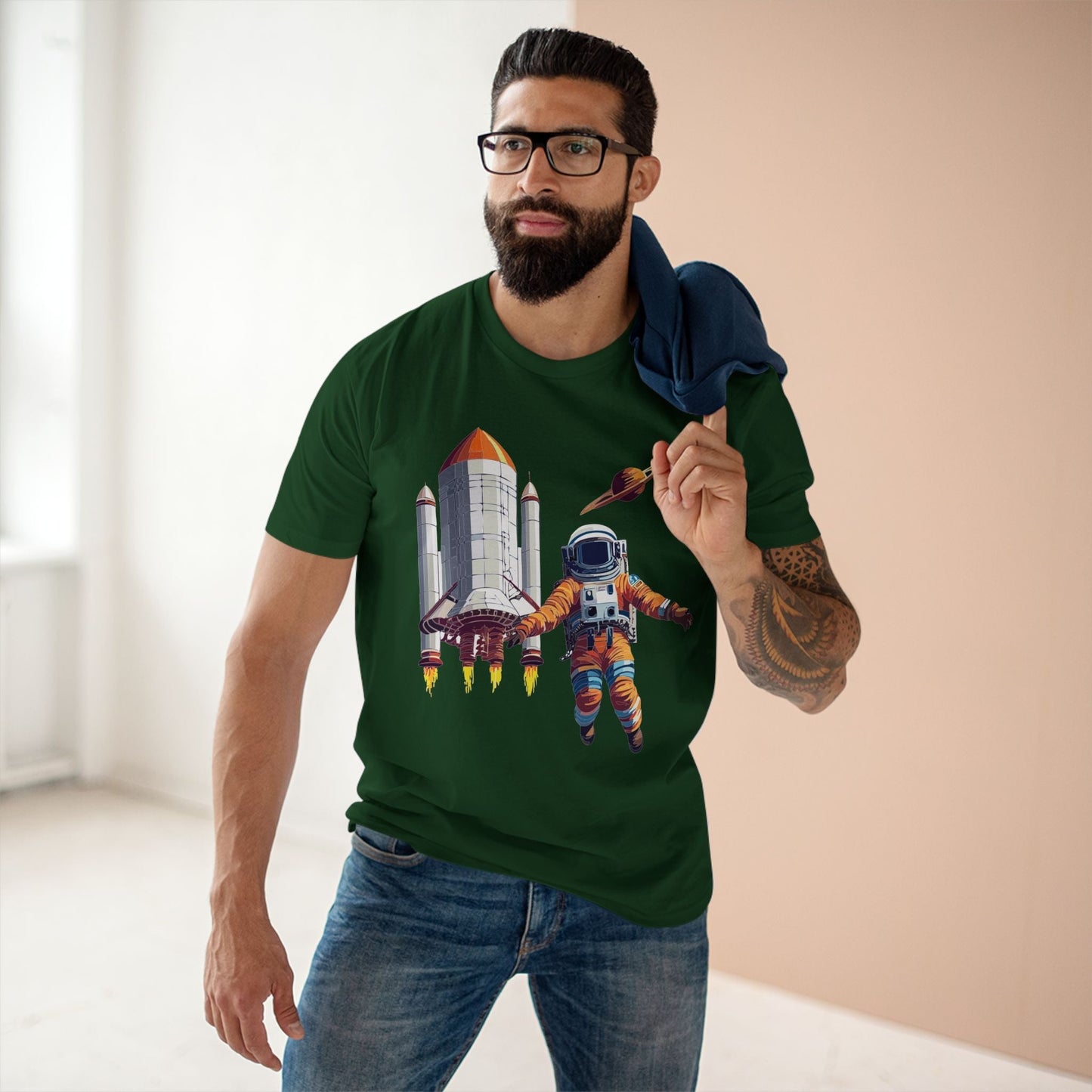 Cosmos Shirt Astronaut Tee CS 7 Unisex Premium Cotton Staple Tee Retro2Nova Art Original Art Design