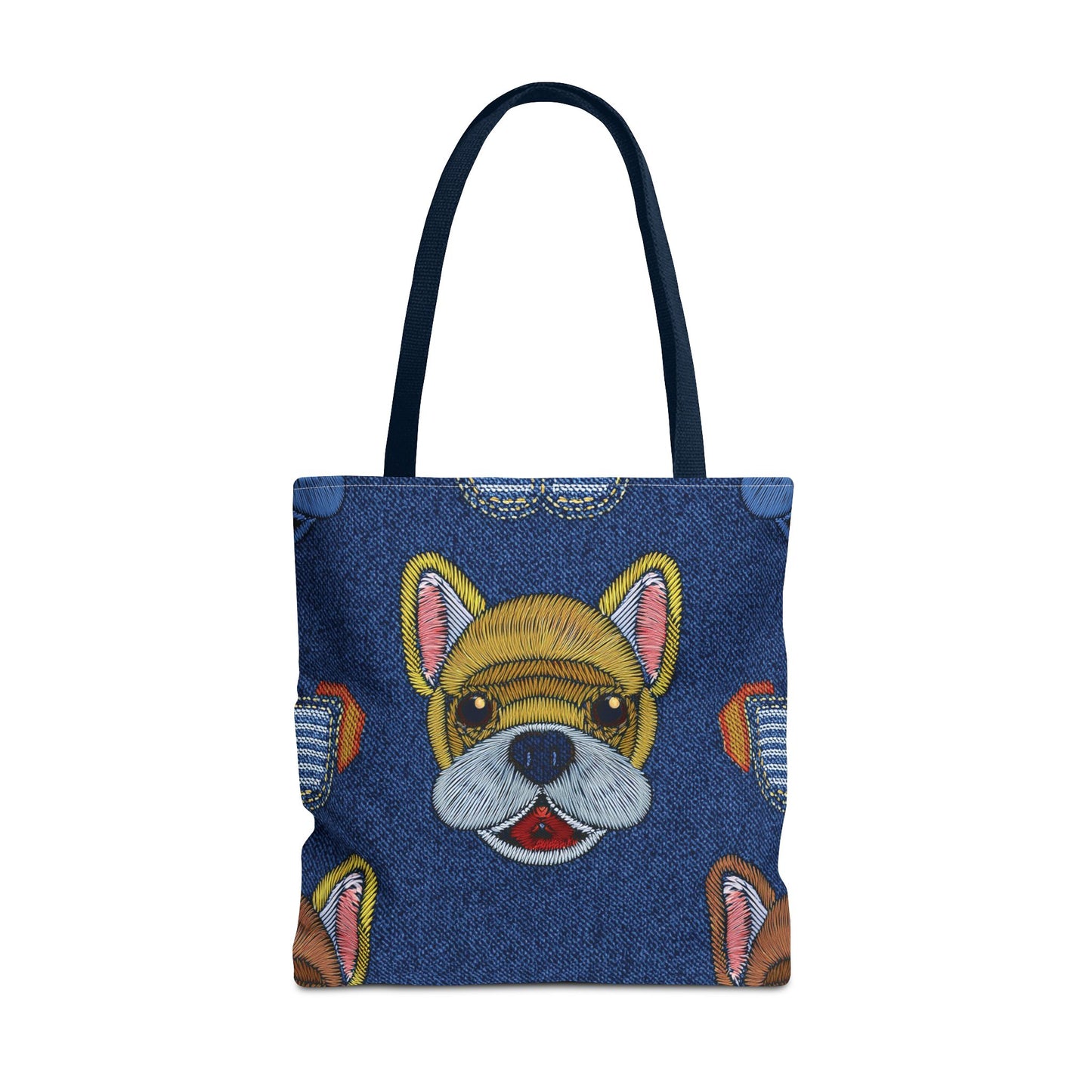 Denim Fabric Imitation Print Unisex Canvas Bag Poly Spun 3 Sizes Tote Bag 191-13