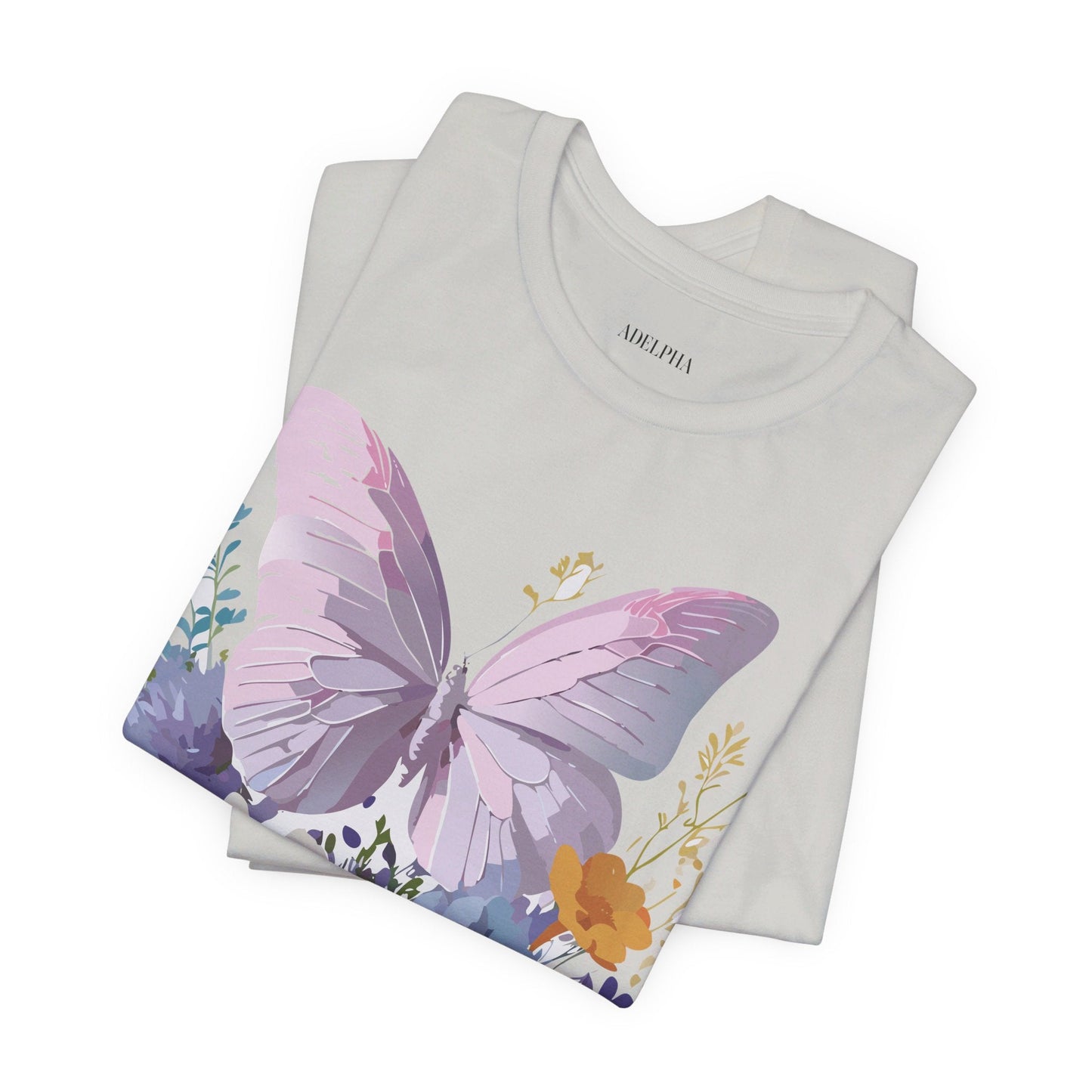 Butterfly Graphic Unisex 100 Cotton Lightweight Vintage Floral Design Jersey Tee 46