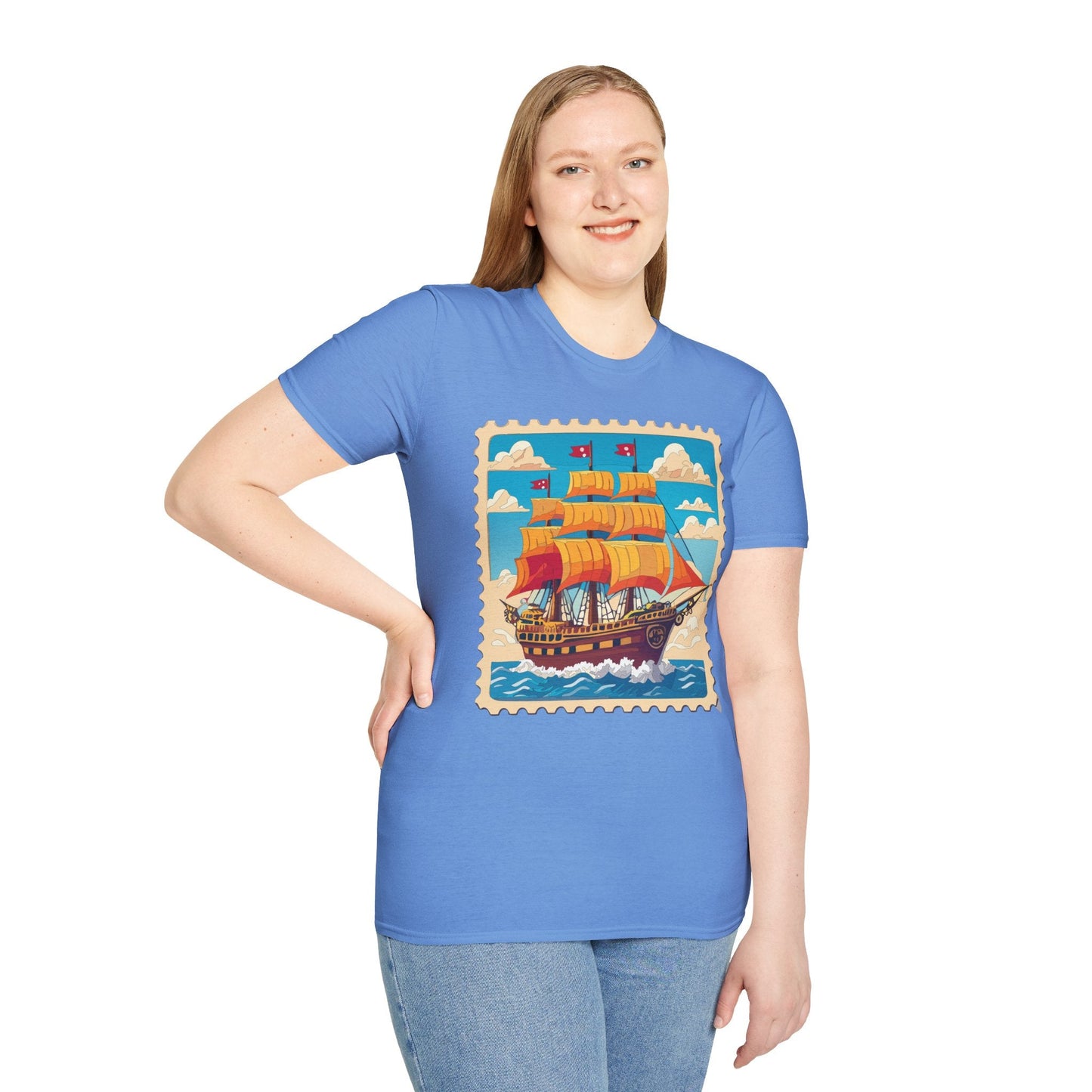 Unisex Softstyle Frigate Ship T Shirt 100 Percent Ring Spun Cotton Gildan 64000 Tee