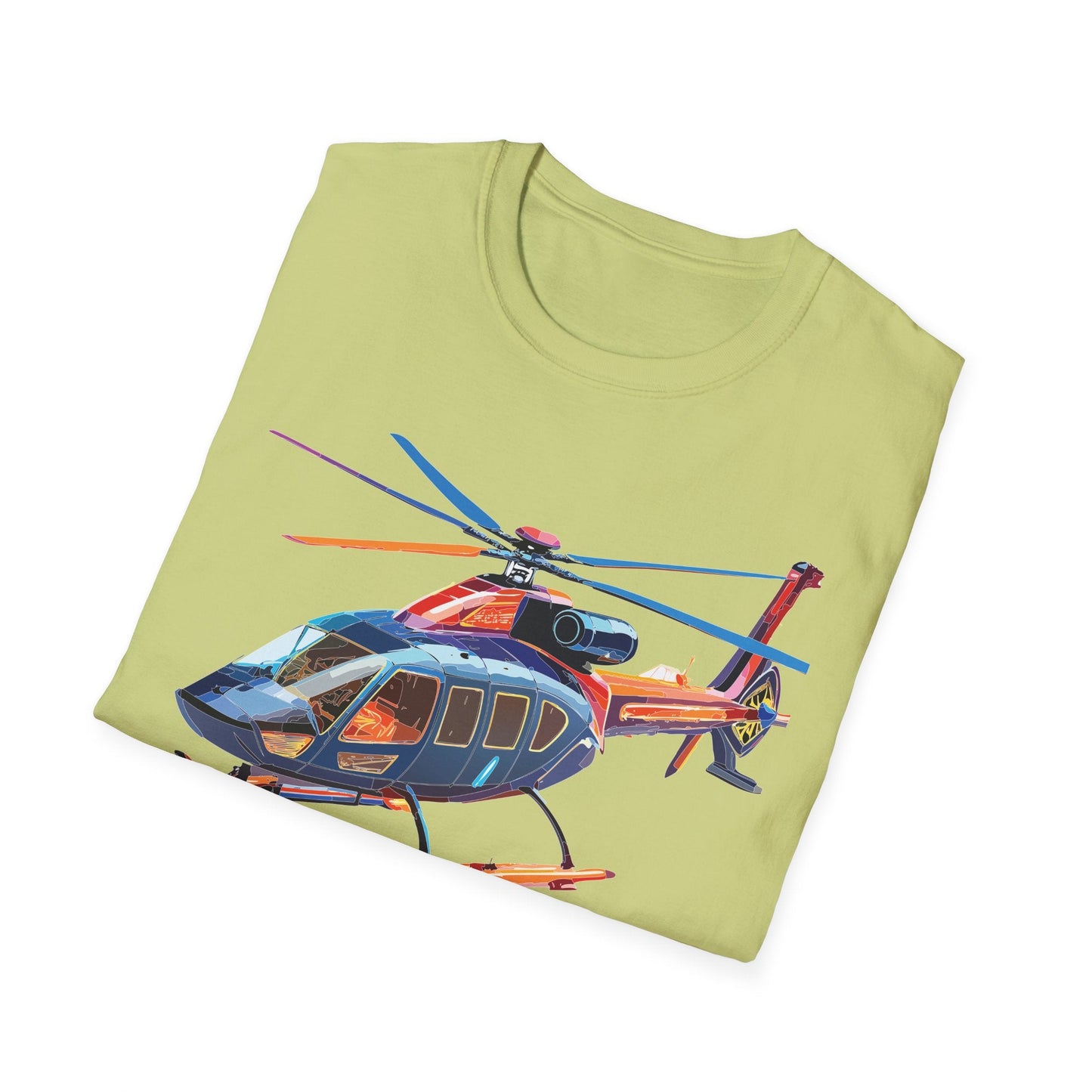 Chopper Helicopter Graphic T Shirt Unisex Softstyle Cotton Short Sleeve Artwork Design