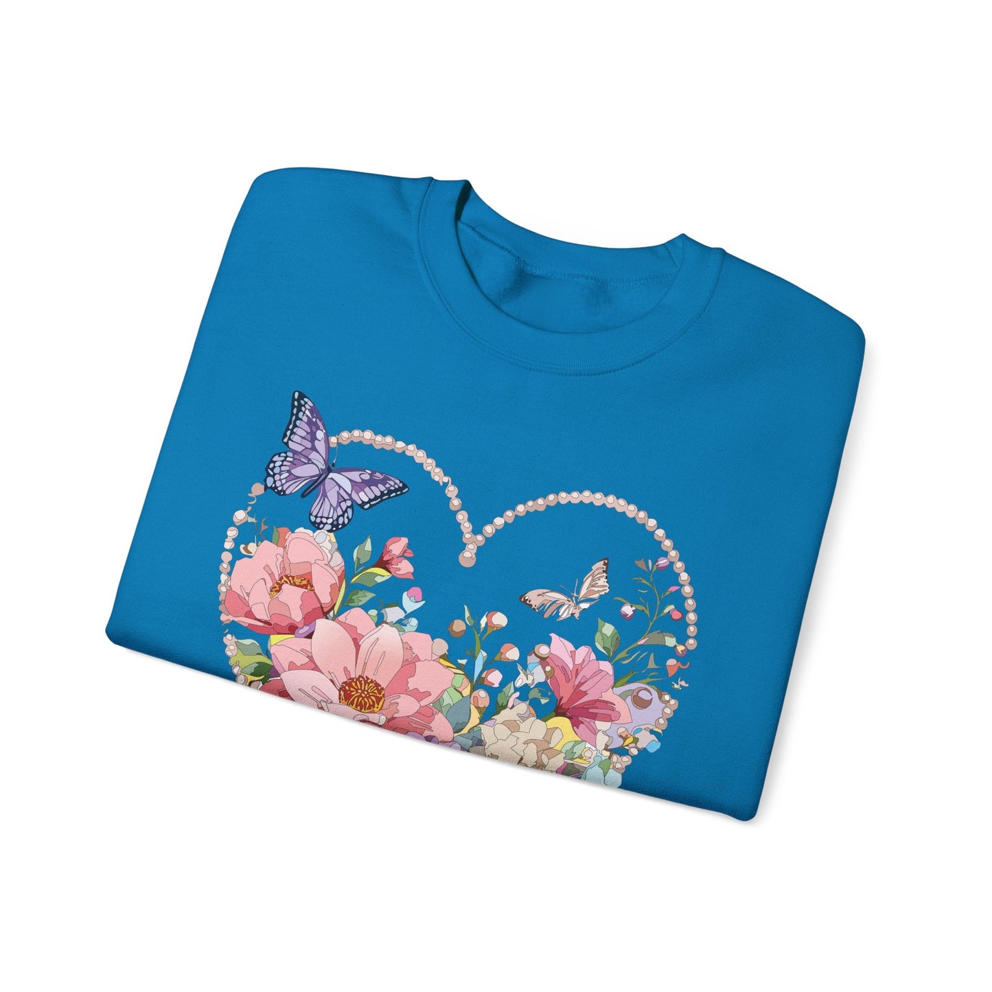 Floral Heart Sweatshirt Unisex Floral Love Crewneck Heavy Blend Gift For Valentine Day Cold Weather