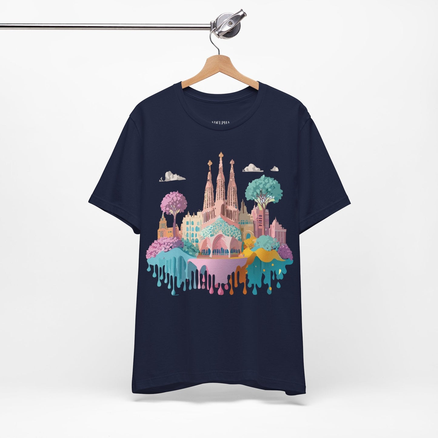 Barcelona Tourist Shirt Unisex Graphic Tee Featuring Original Vintage Art Adelpha