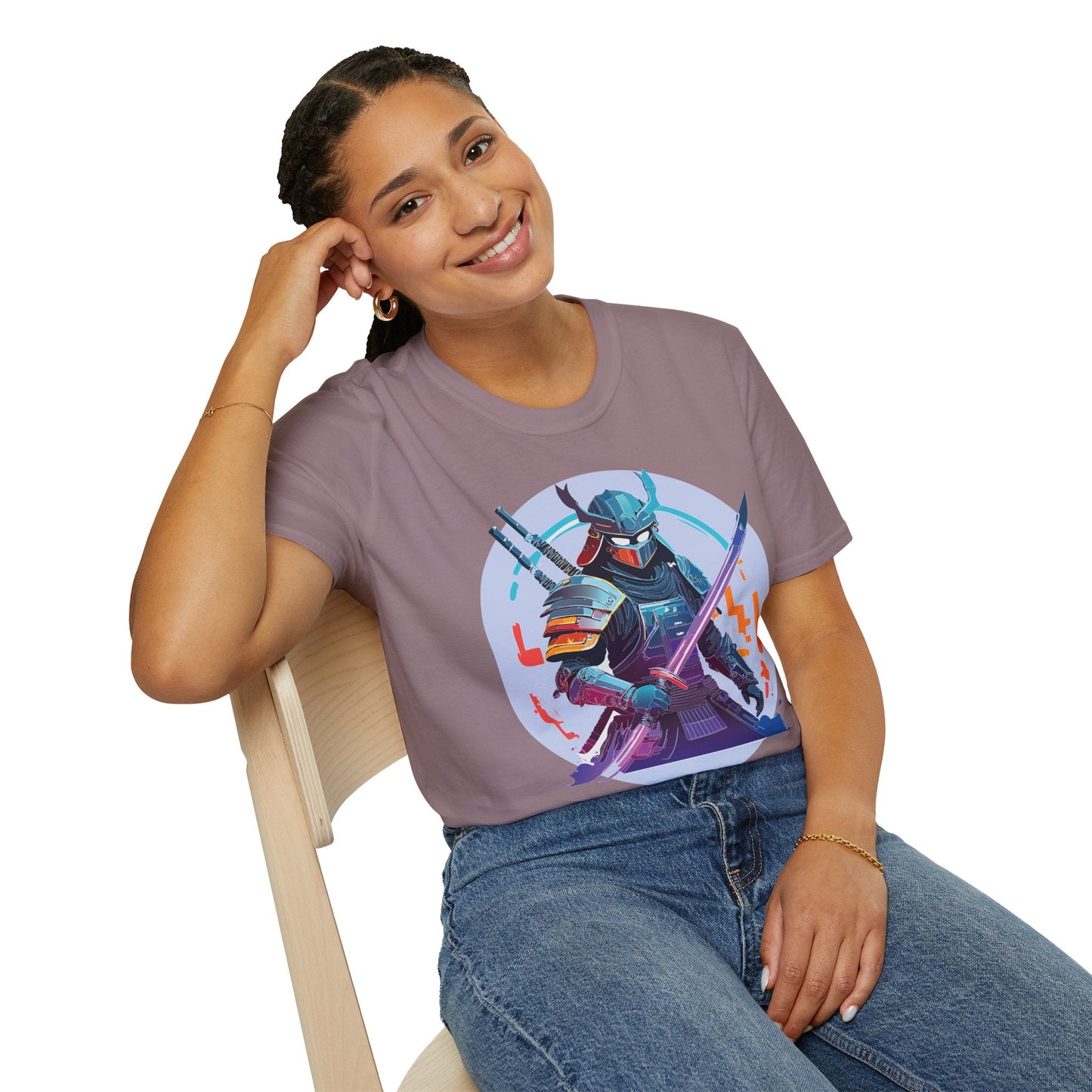 Samurai Shirt Unisex Softstyle Tee 100 Percent Ring Spun Cotton Light 4.5 Oz Graphic Gildan 64000