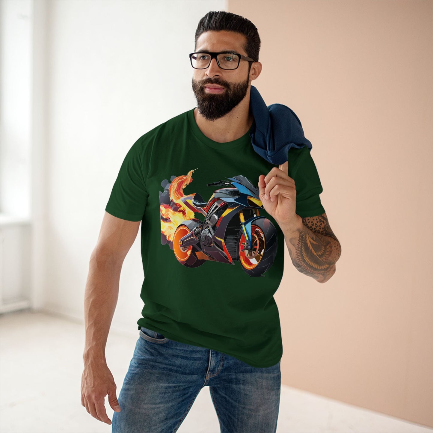 Moto Bike Graphic Unisex 100 Cotton Staple Tee 20