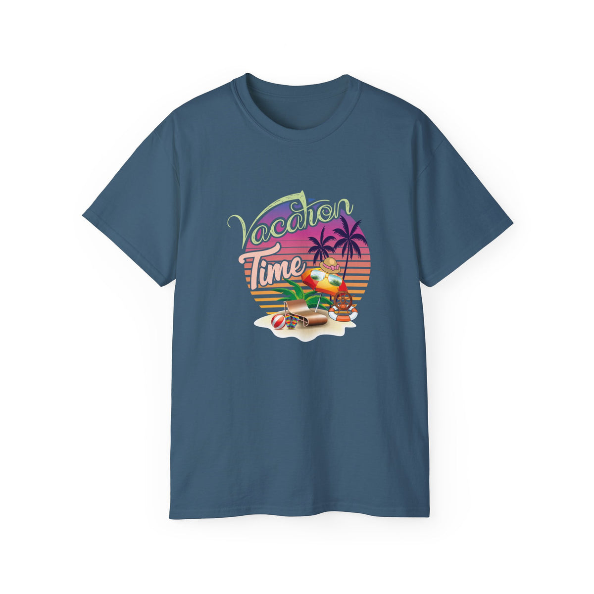 Vacation Time Palm Sunset Tee | Retro Beach Jeep Surfboard