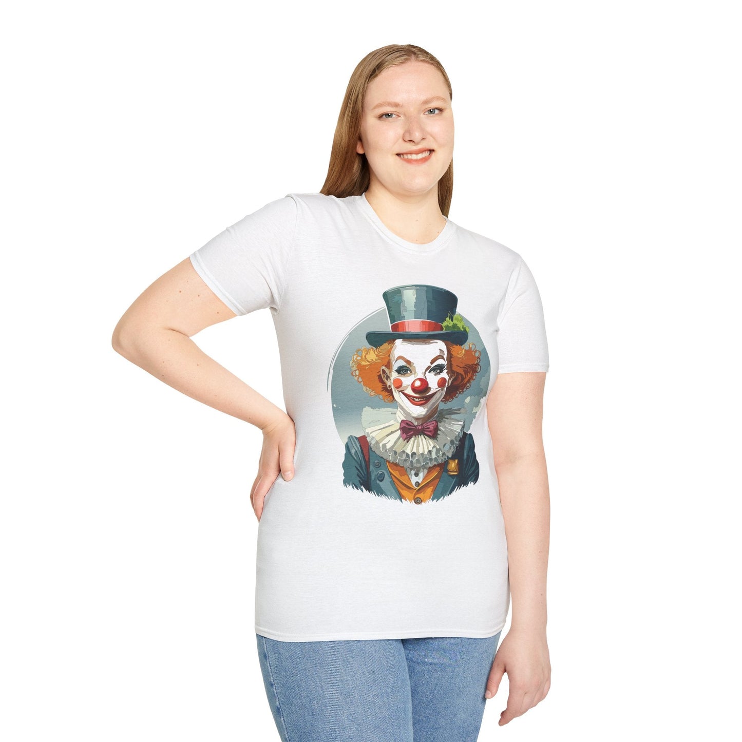 Unisex Clown Shirt Funny Man Circus Design Hundred Percent Ring Spun Cotton Gildan Softstyle Tee