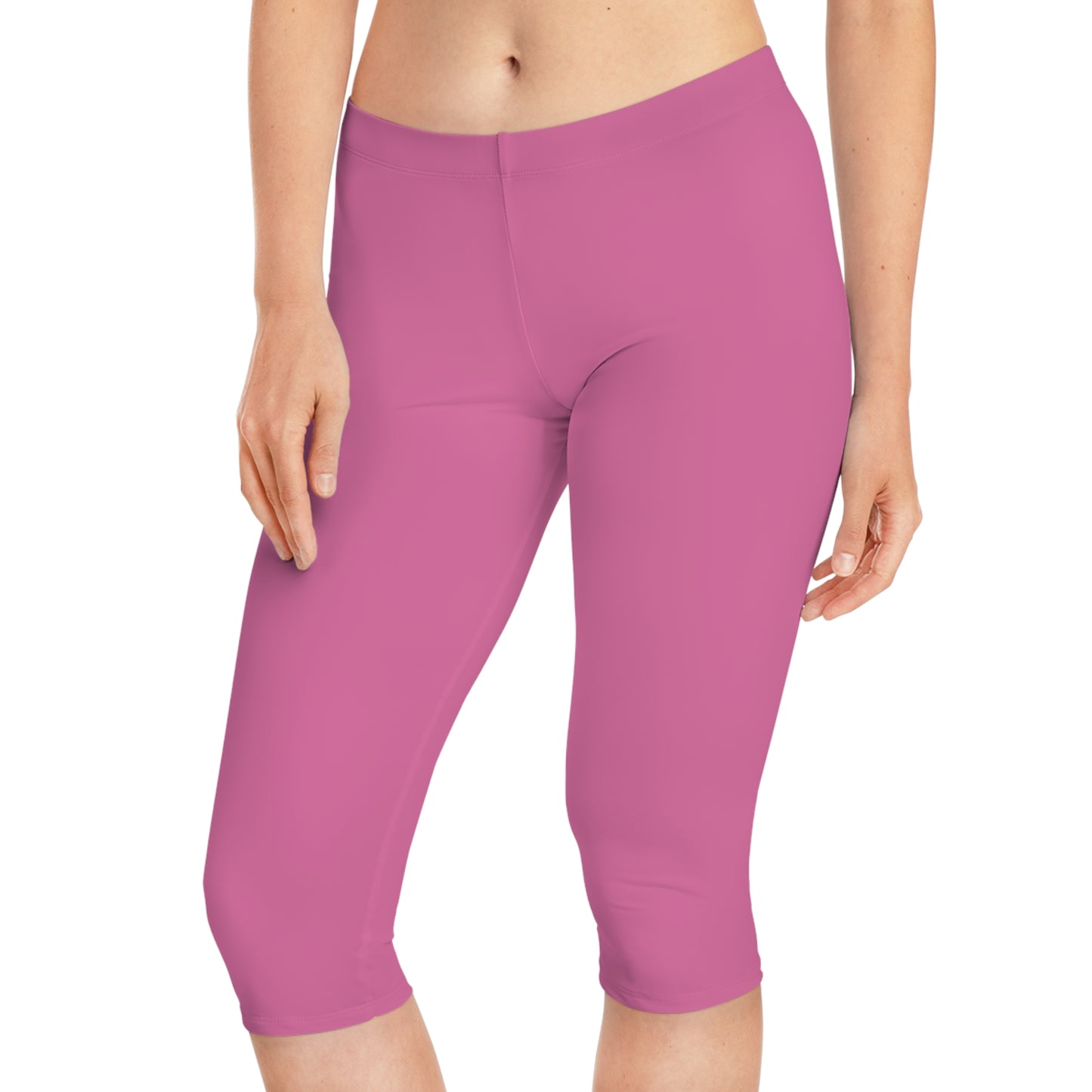 Pink Color Capri Leggings, Pink Capri Leggings 12