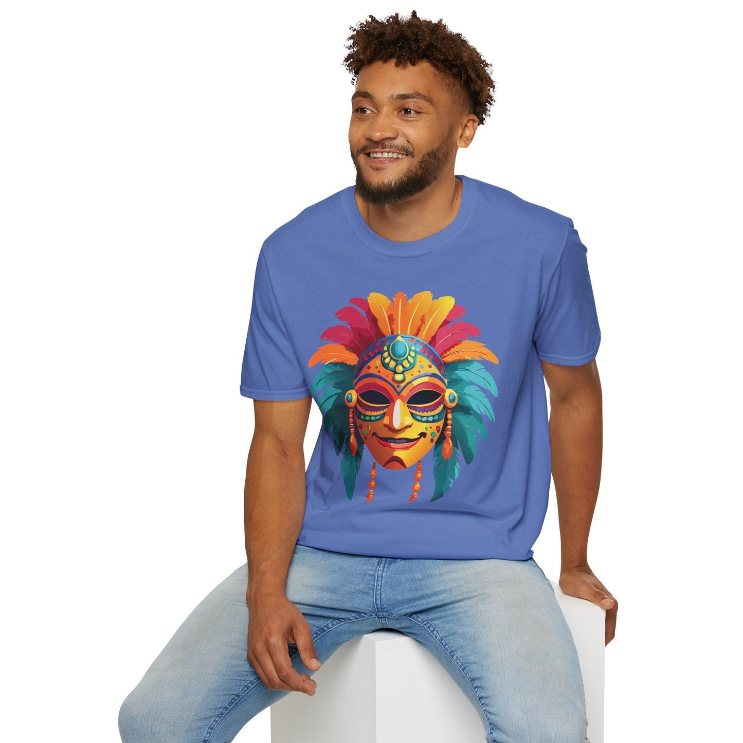 Mask Graphic Unisex Cotton Masquerade Design Artwork Tee 5
