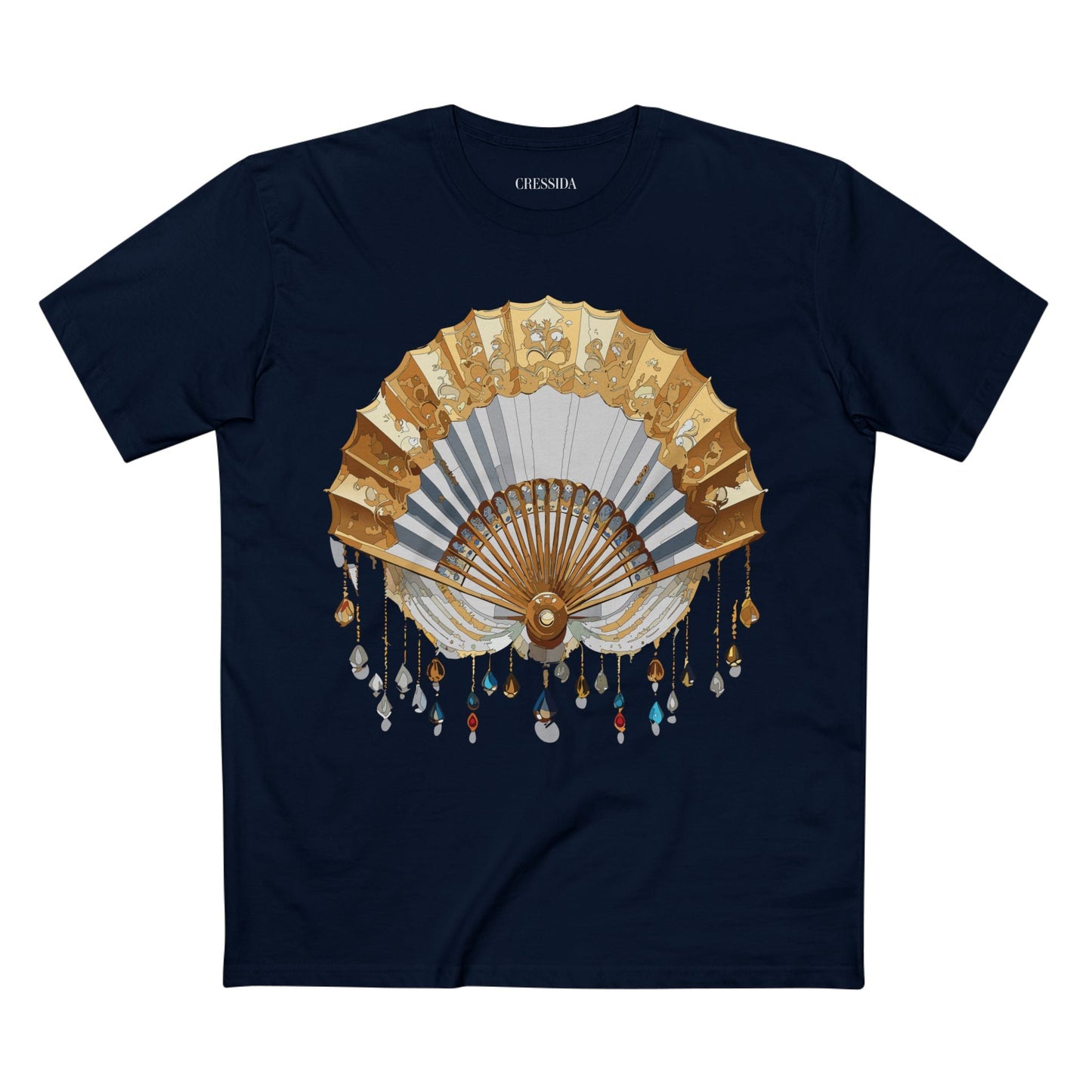 Antique Fan Graphic Design T-Shirt Unisex 100 Cotton Floral Carnival Artwork Tee 13
