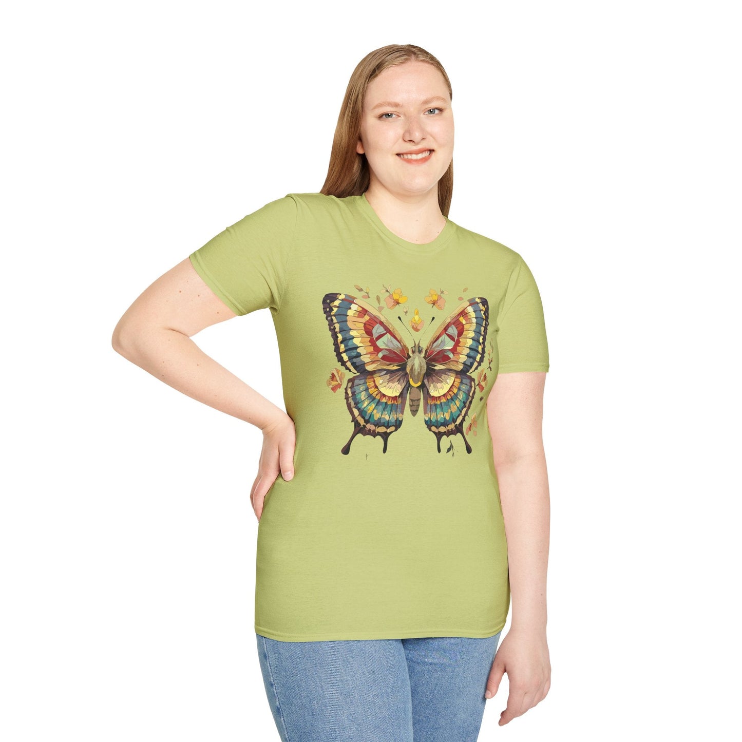 Butterfly Graphic T Shirt Unisex Gildan Softstyle 64000 Monarch Design Lightweight Everyday Wear