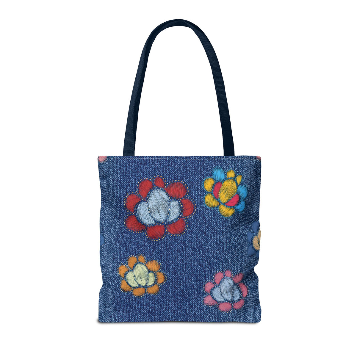Denim Fabric Imitation Print Unisex Canvas Bag Poly Spun 3 Sizes Tote Bag 159-15