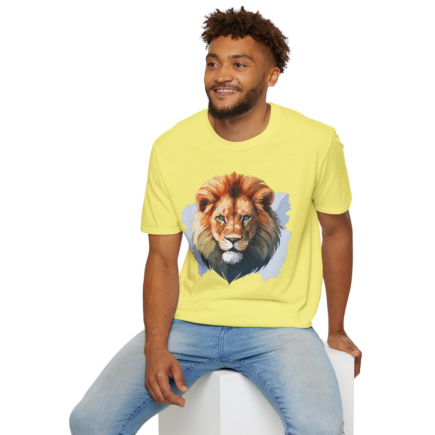 Lion Shirt Unisex Animal Tee Softstyle Gildan 64000 100 Percent Ring Spun Cotton
