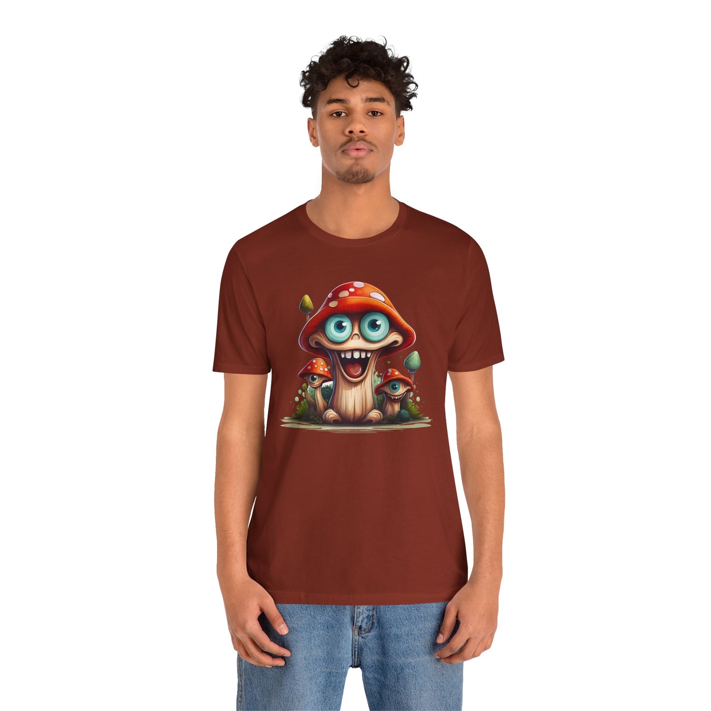 Cute Mushroom Graphic Tee, Fun Cartoon Shirt, Funny Mushroom Shirt, Cute Cartoon Tees, Graphic T-Shirt, Art Design T-Shirt