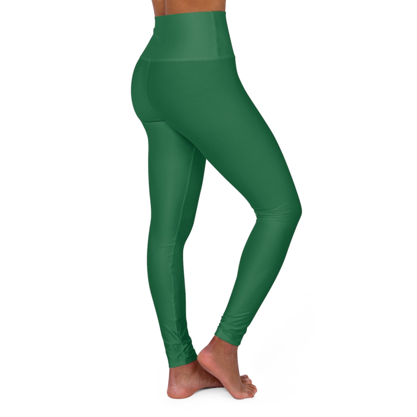 Turf Green Color High-Waist Yoga Leggings Women's Seamless Poly-Span Stretchy Pants XS-2XL