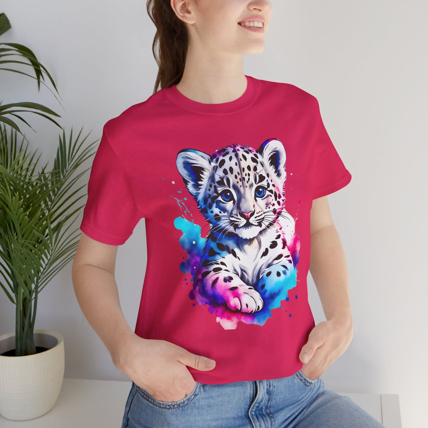 Baby Leopard Shirt, Cute Leopard Tee Shirt, Animal T-Shirt, Gepard Top, Animal Tees, Art Design T-Shirt, Graphic Tee
