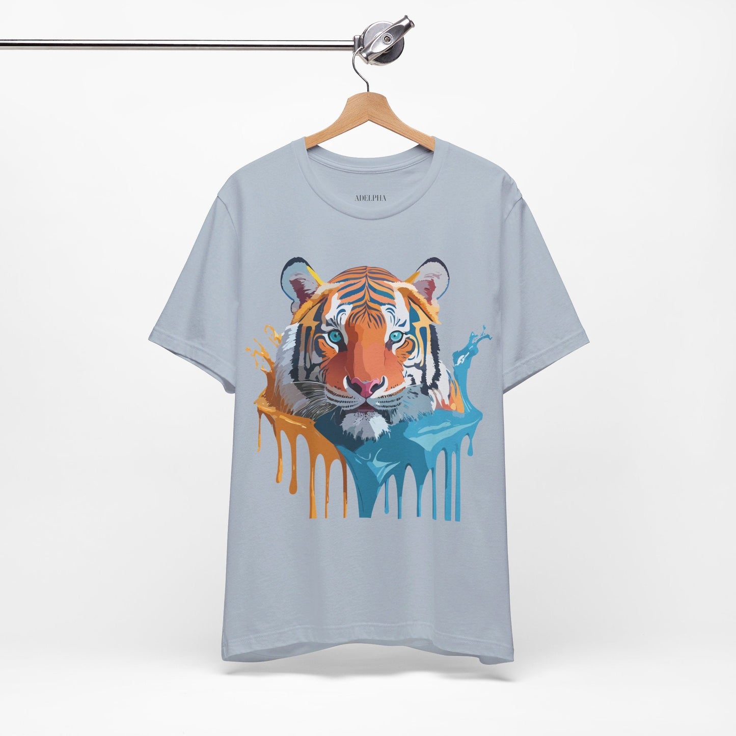 Tiger Graphic Tee Adelpha Unisex Short Sleeve Vintage Inspired Shirt For Casual Wear