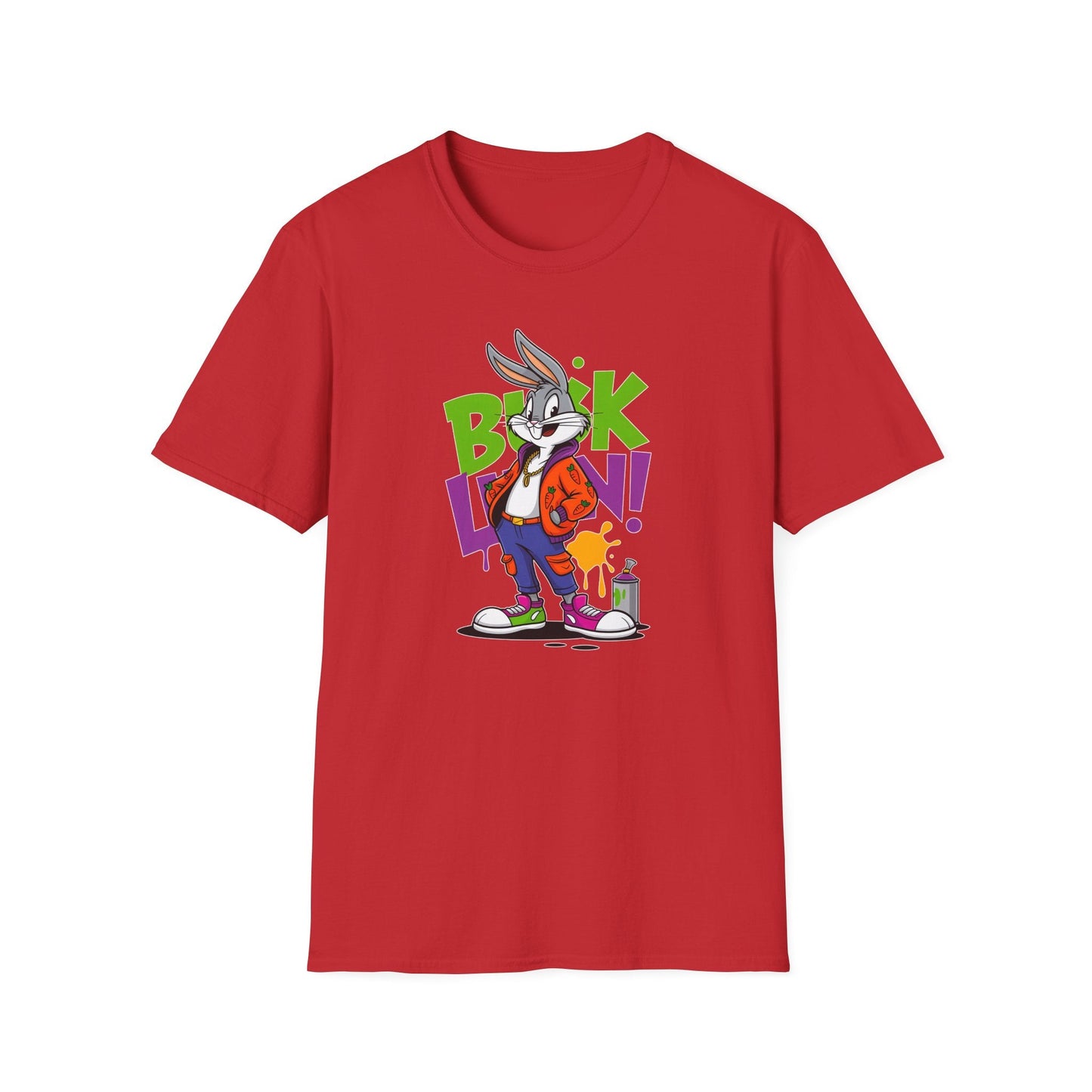 Cartoon Animal Graphic Tee Shirt Short Sleeve Unisex Animation Tee Softstyle Gildan 64000 Cotton