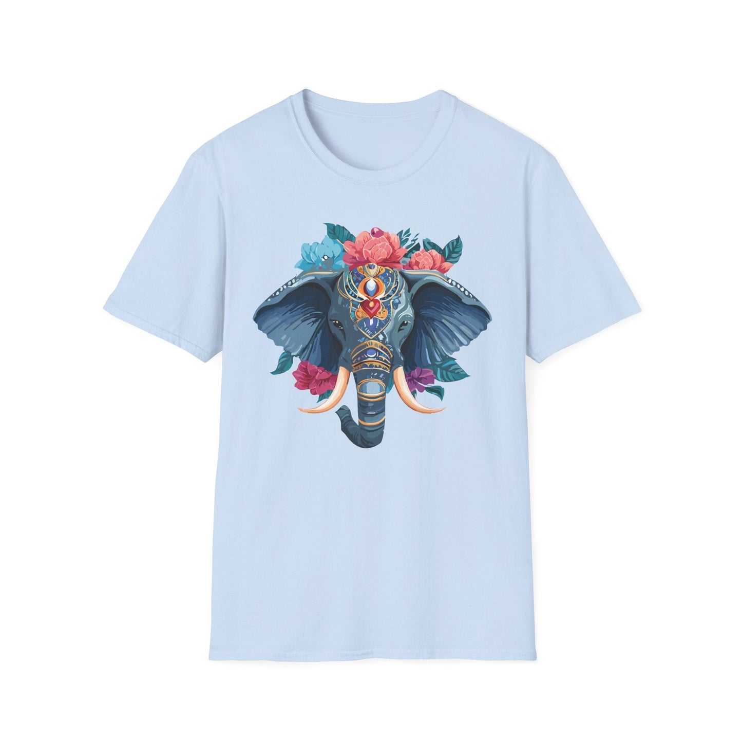 Elephant T Shirt Unisex Softstyle Tee Gildan 64000 100 Percent Ring Spun Cotton Fabric