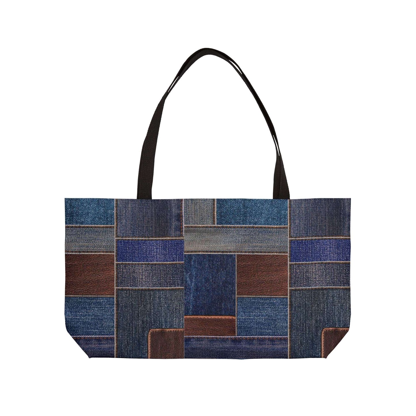 Denim Color Imitation Print Unisex  Weekender Bag  Spun Polyester 24x13 Canvas Bag 4