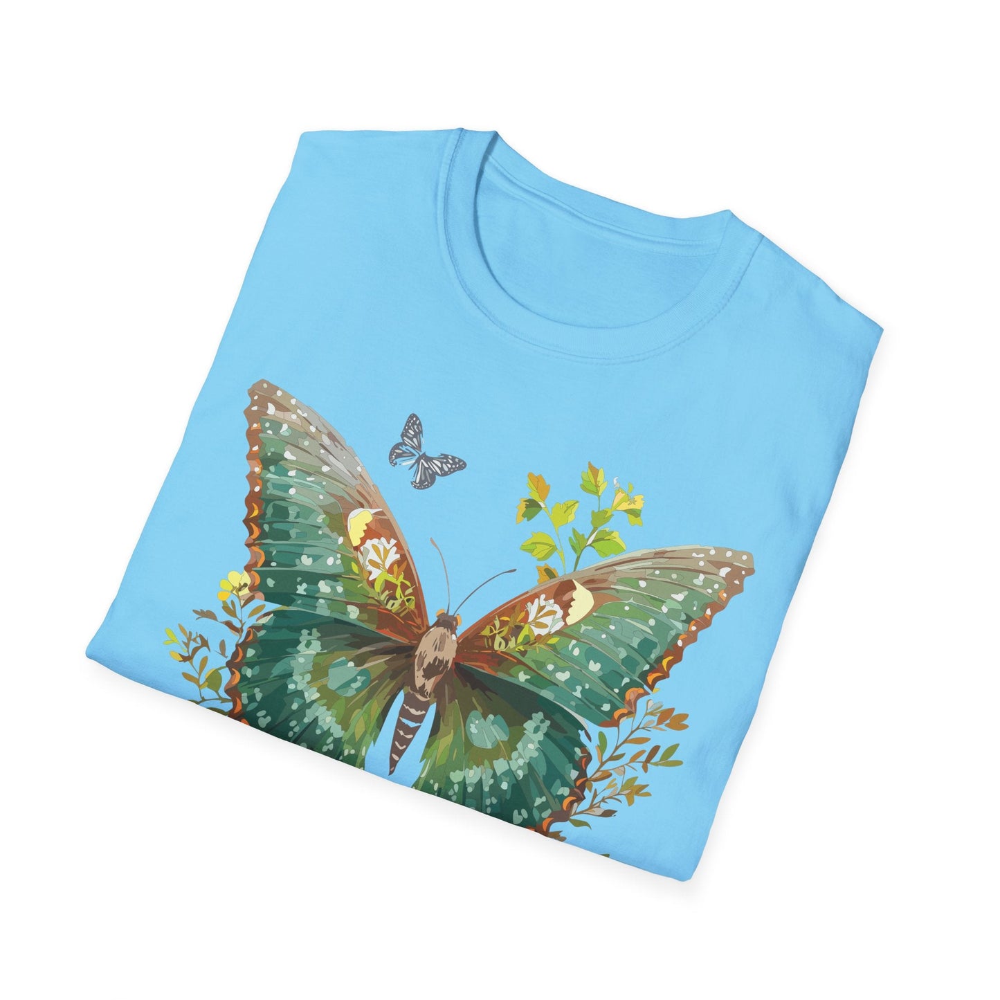 Butterfly Shirt Unisex T Shirt Monarch Print Gildan Softstyle 64000 Comfortable Everyday Wear