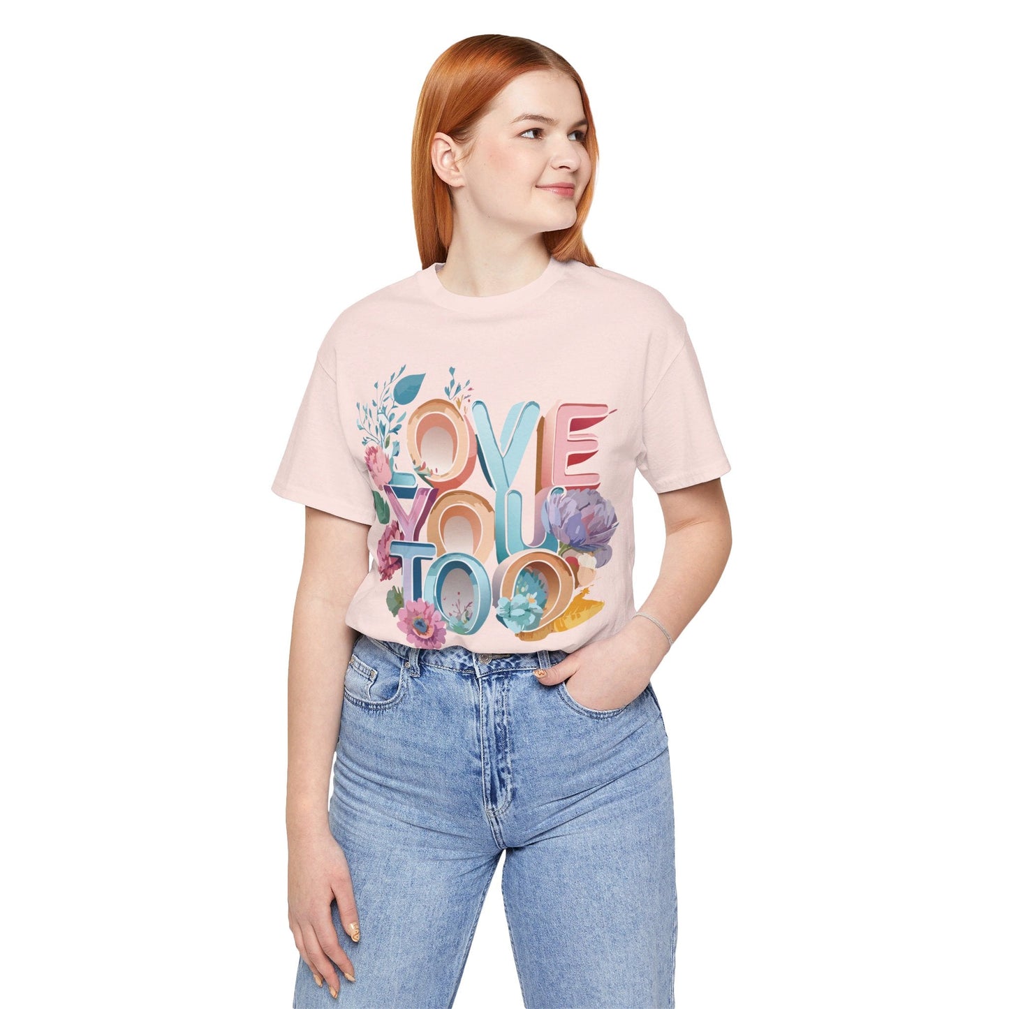 Valentine Day Graphic Unisex 100 Cotton Vintage Artwork with Love and Flower Design Tee 39