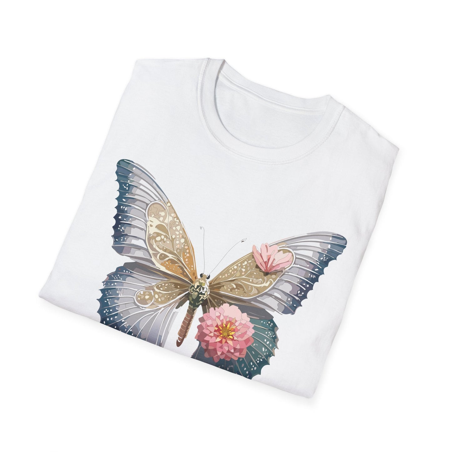 Unisex Monarch Butterfly T Shirt Softstyle Gildan 64000 100 Percent Ring Spun Cotton Tee