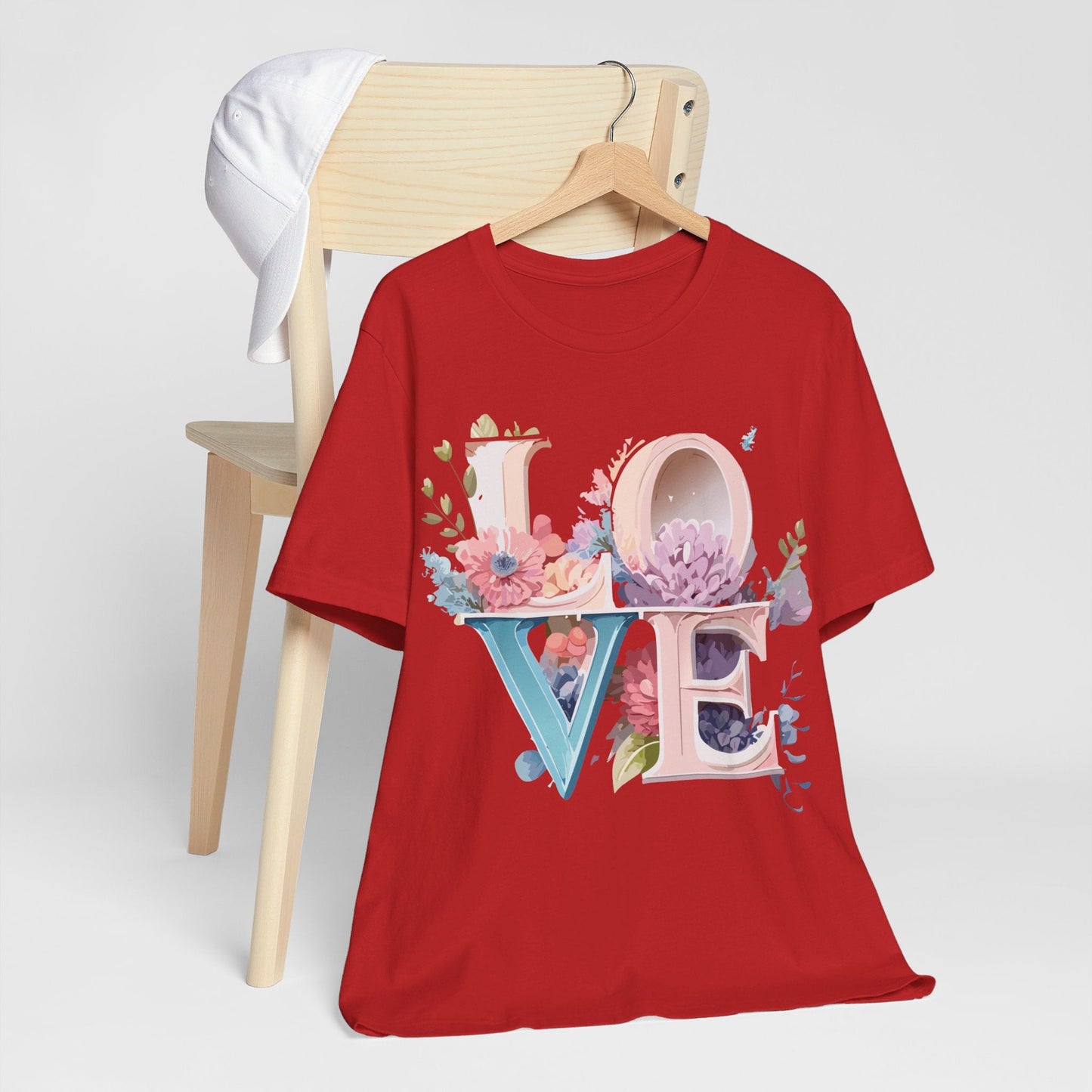 Valentine Day Graphic Unisex 100 Cotton Vintage Artwork with Love and Flower Design Tee 42