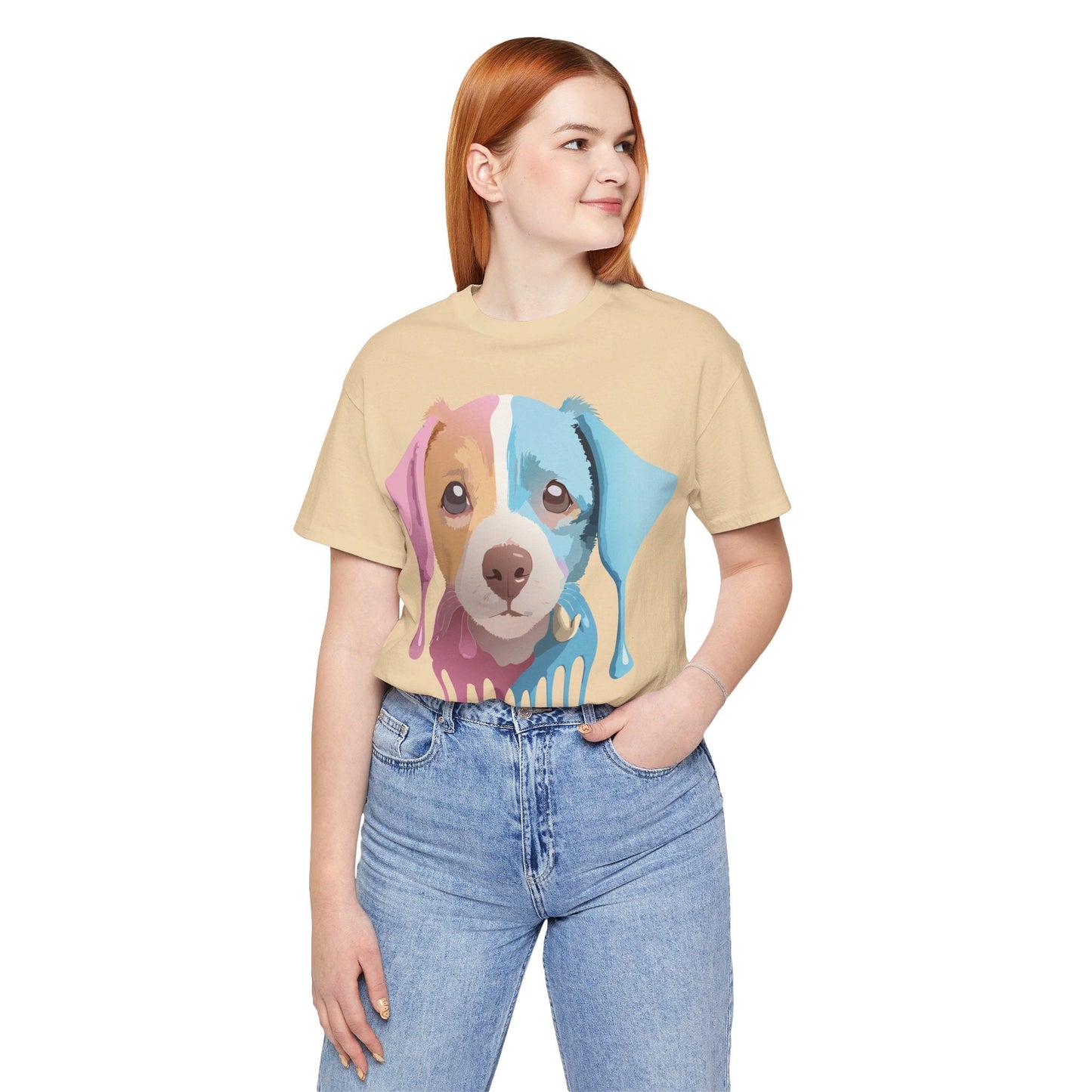 Unisex Dog Graphic Tee With Vintage Inspired Artwork By Adelpha Short Sleeve Casual Shirt