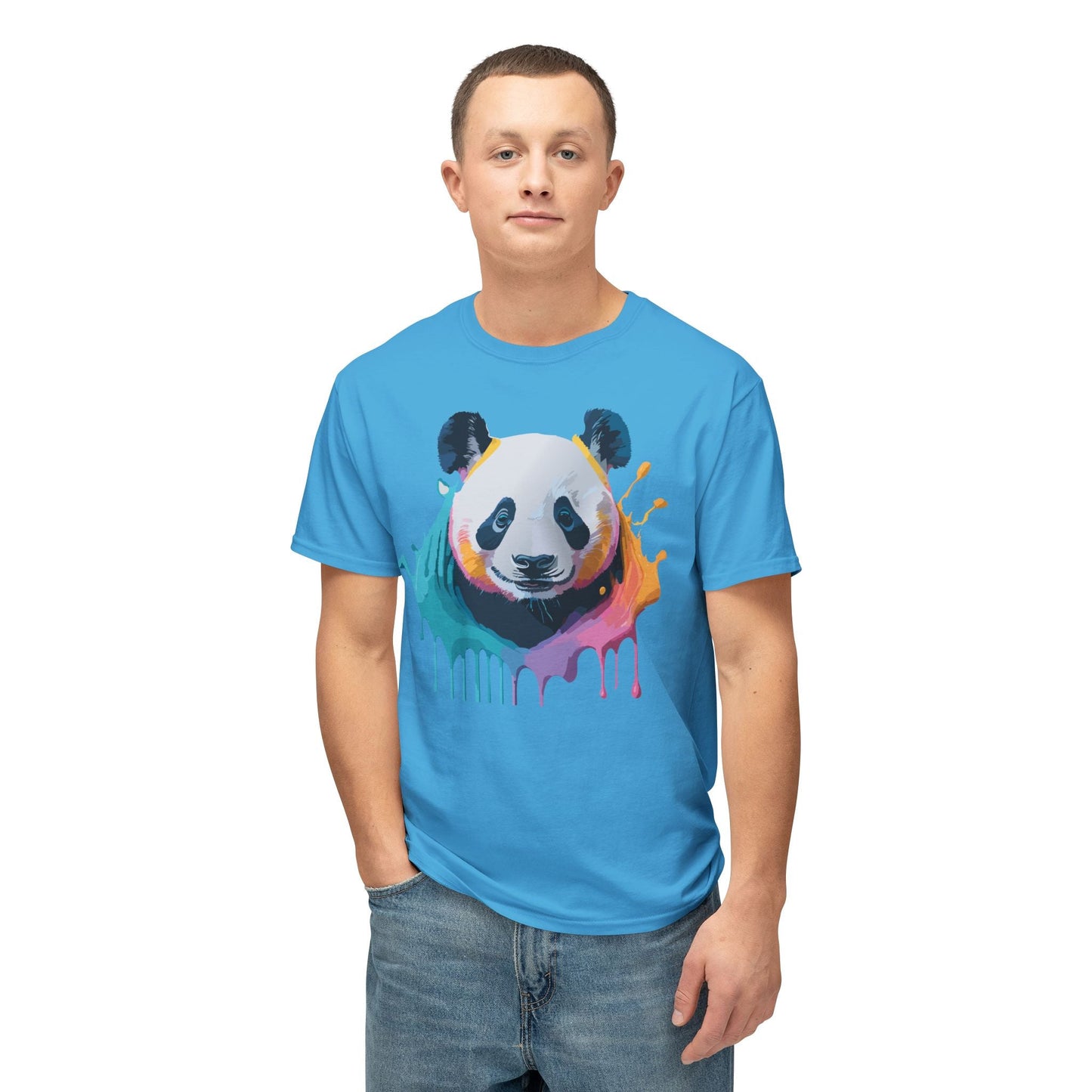 Unisex HD Cotton Panda T Shirt With Full Color Panda Art Print Made In USA Premium Fit For All Sizes