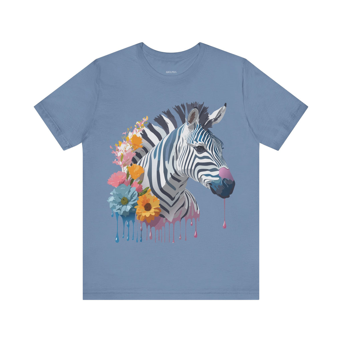 Zebra Graphic Unisex Cotton Bella+Canvas Tee with Art Animal Design e77