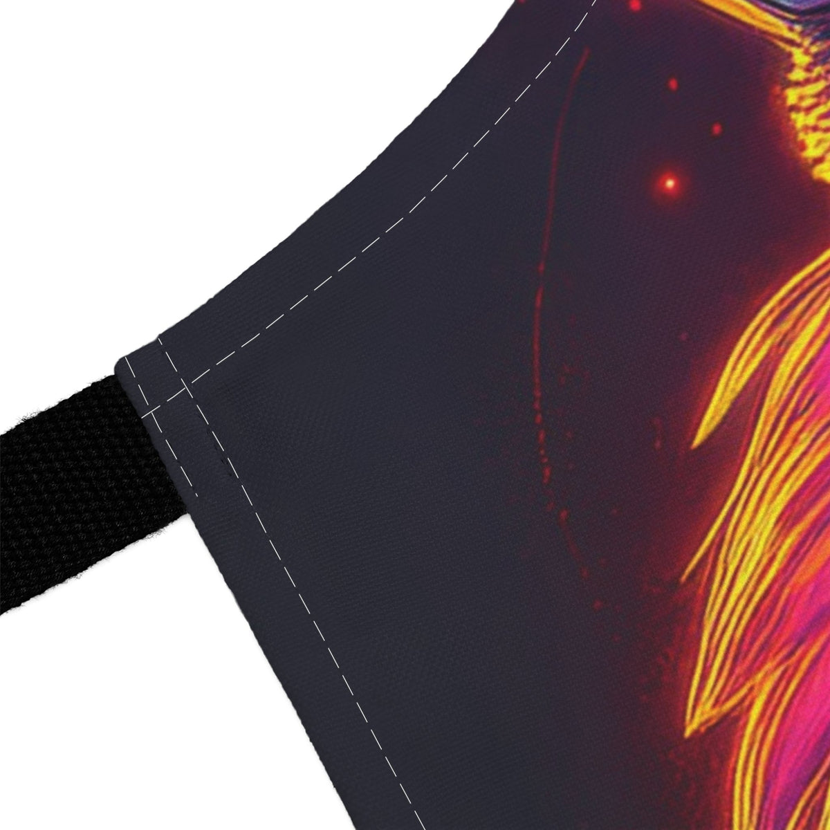 Retro Neon Tiger Apron — Colorful Heart Sunglasses Chef Apron Stain-Resistant - Art Print Canvas Apron