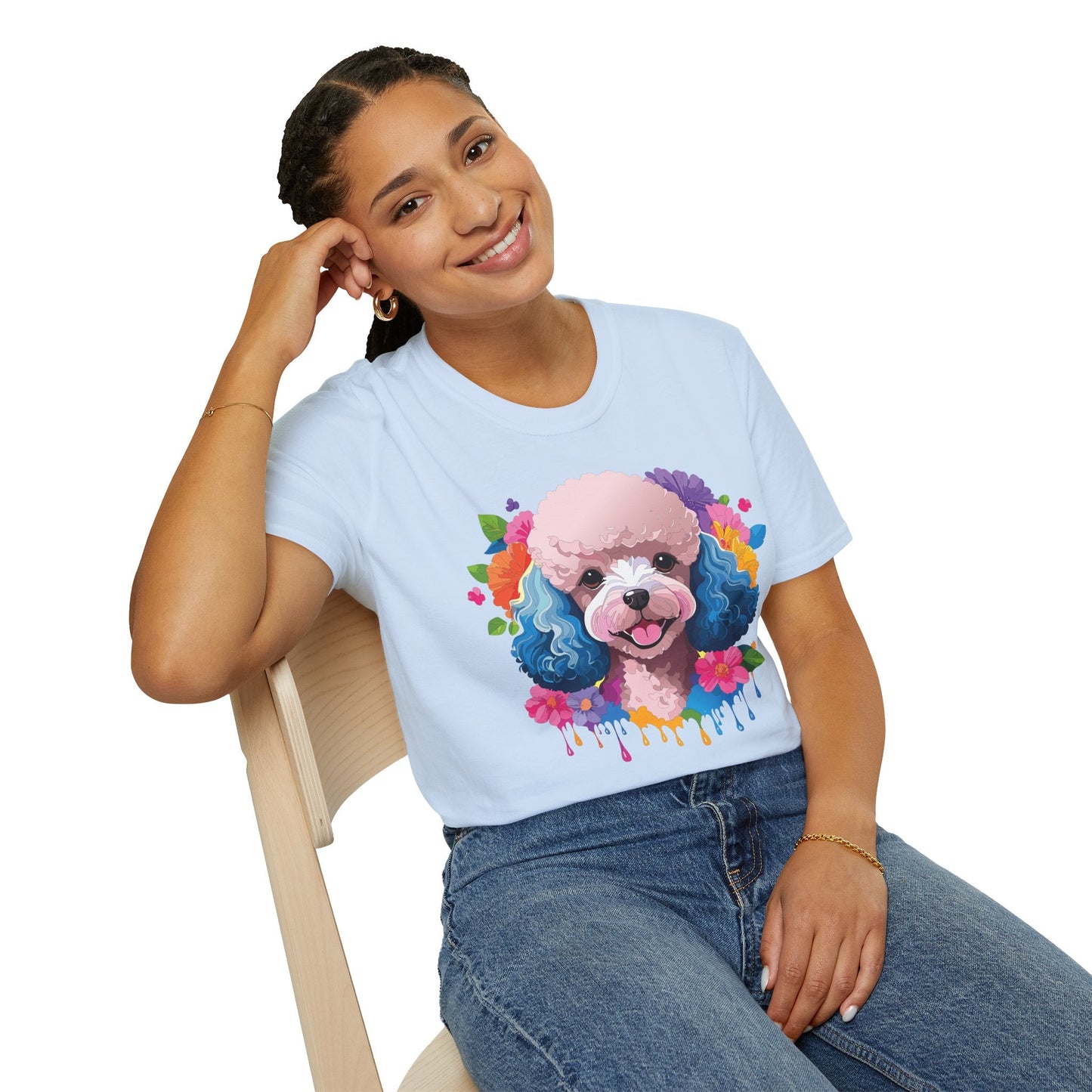 Unisex Dog Shirt Softstyle Tee 100 Percent Cotton Animal Print