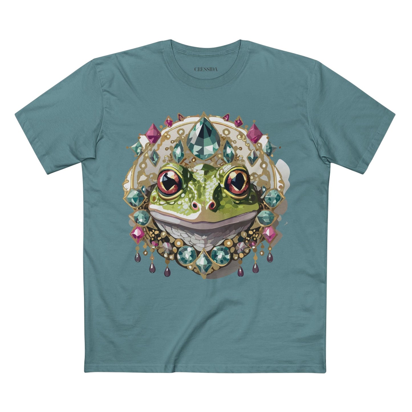 Frog Graphic Unisex 100 Cotton Tee With Unique Animal Golden Medallion Art Design 25