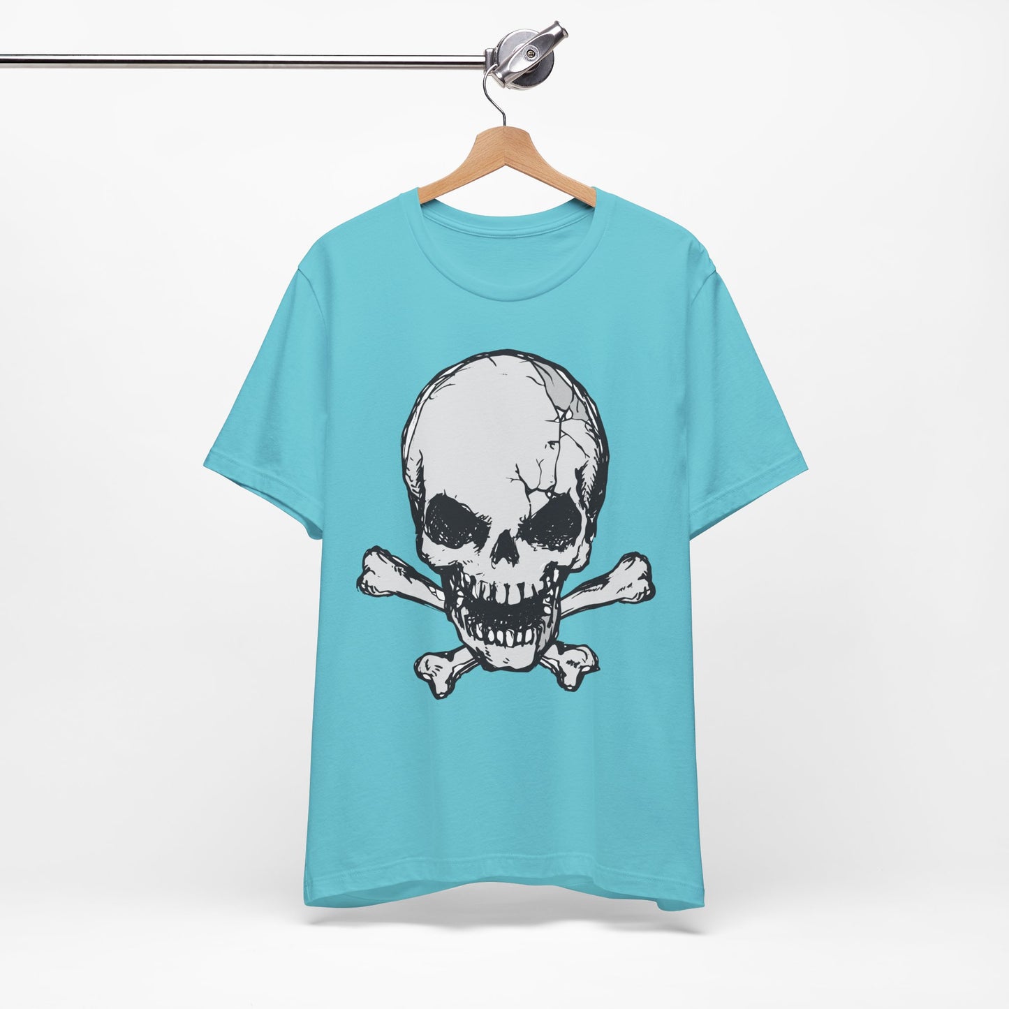 Grey Skull Graphic Design Tee, Skull Shirt, Vintage Tees, Art Design T-Shirt, Vintage Graphic Tee, Art Shirts with Skulls