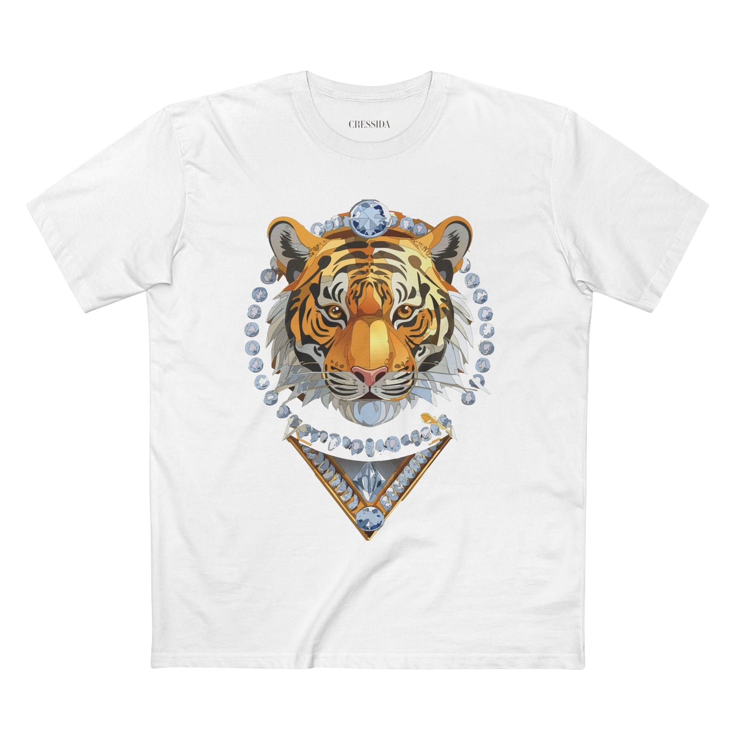 Tiger Graphic Unisex 100 Cotton Tee With Unique Animal Golden Medallion Art Design 5