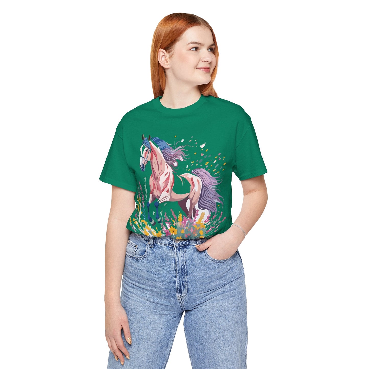 Horse Graphic Tee Unisex Short Sleeve Jersey Shirt Adelpha Vintage Inspired Art Collection
