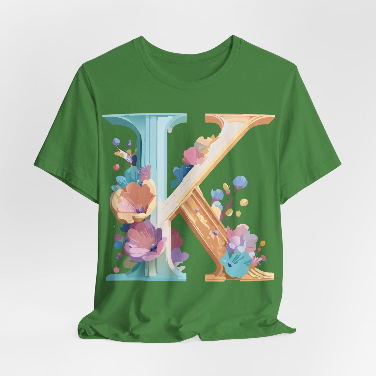 Letter K Shirt Graphic Tee Unisex Vintage Inspired Adelpha Art Design Tee Premium Soft Cotton