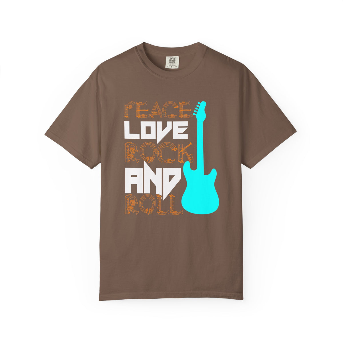 Love and Rock Guitar T-shirt Peace Rock Music Unisex Cotton Tee 078