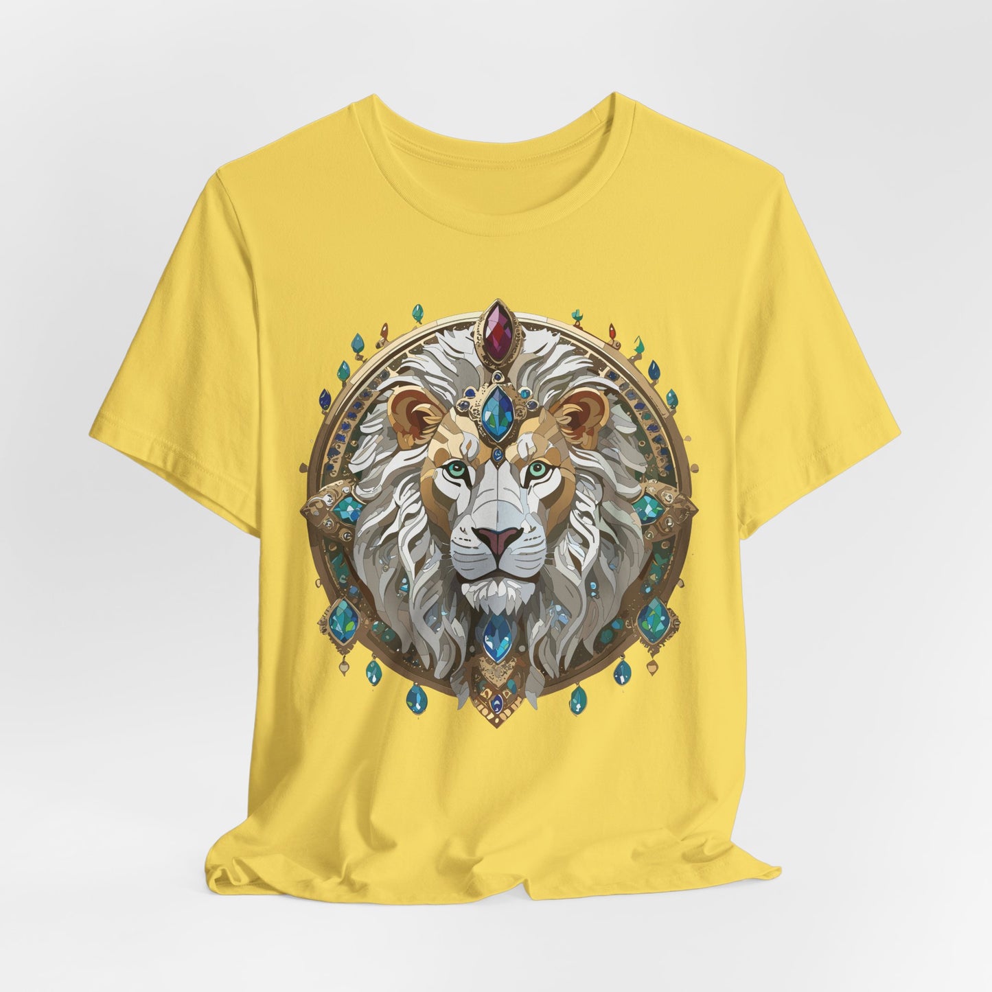 Unisex Lion Graphic Tee, Animal Shirt, Tee Shirt with Lion, Medallion T-Shirt, Animal Medallion Tees
